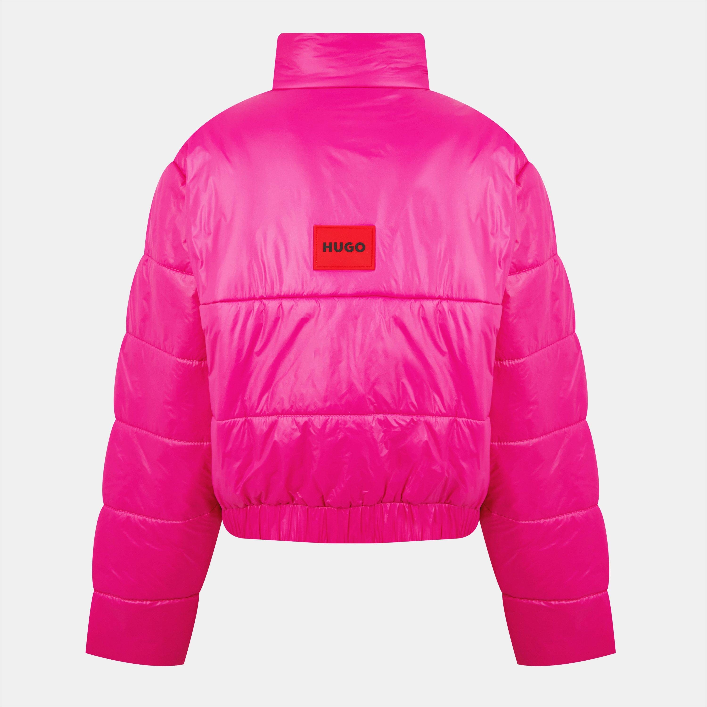 Dark Pink - Hugo - Women's Felara Cropped Lightweight Short Puffer Jacket - 2