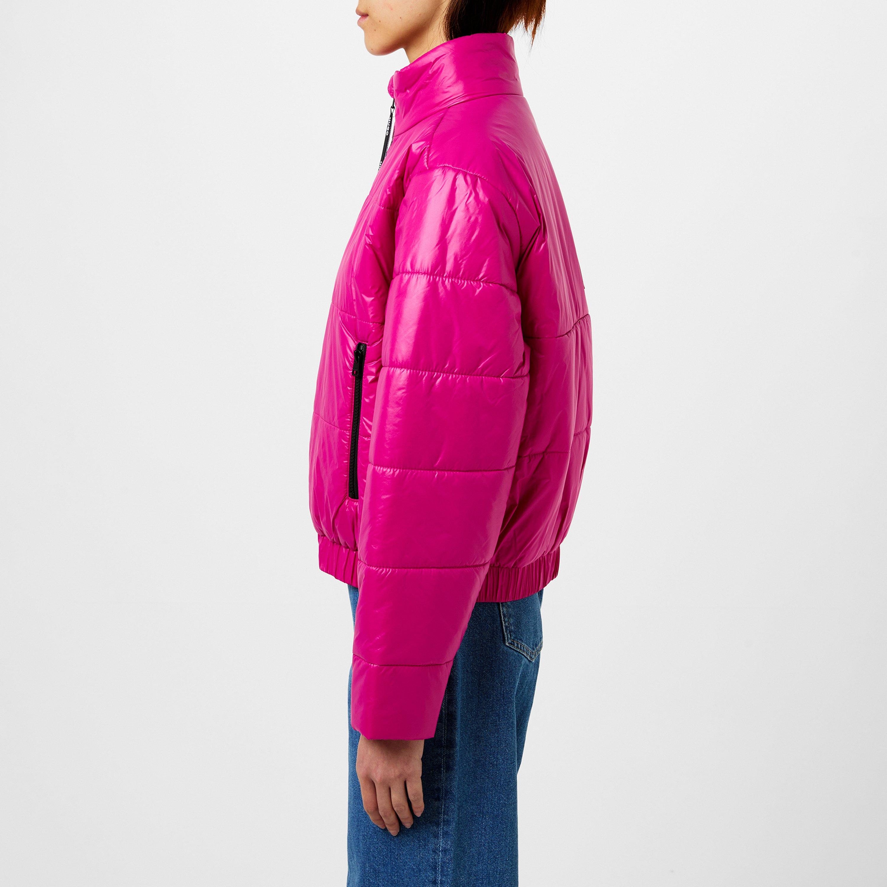 Dark Pink - Hugo - Women's Felara Cropped Lightweight Short Puffer Jacket - 5