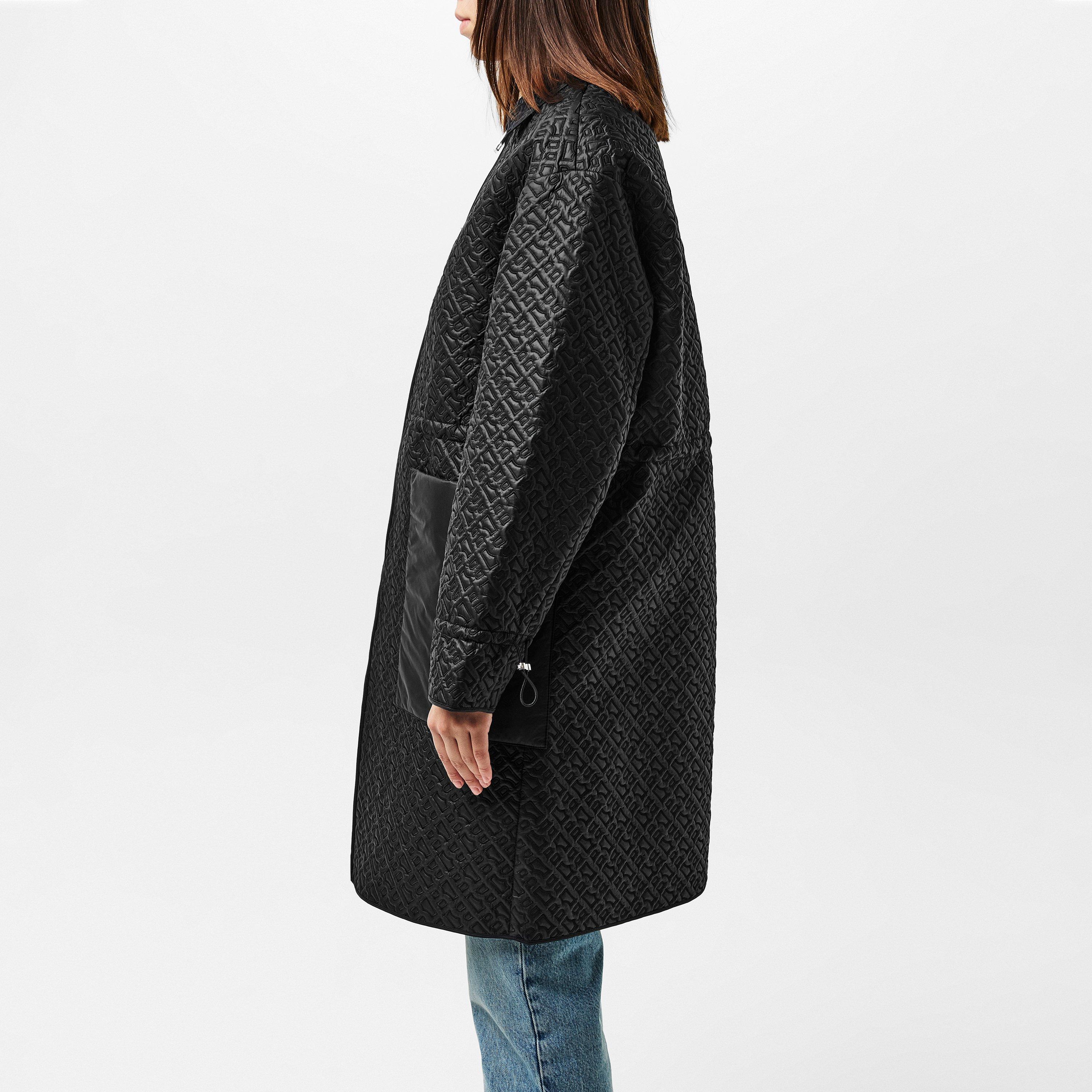 Black 001 - Boss - Women's Paluma Quilted Long Sleeve Mid-Length Oversized Fit Short Puffer Jacket - 2