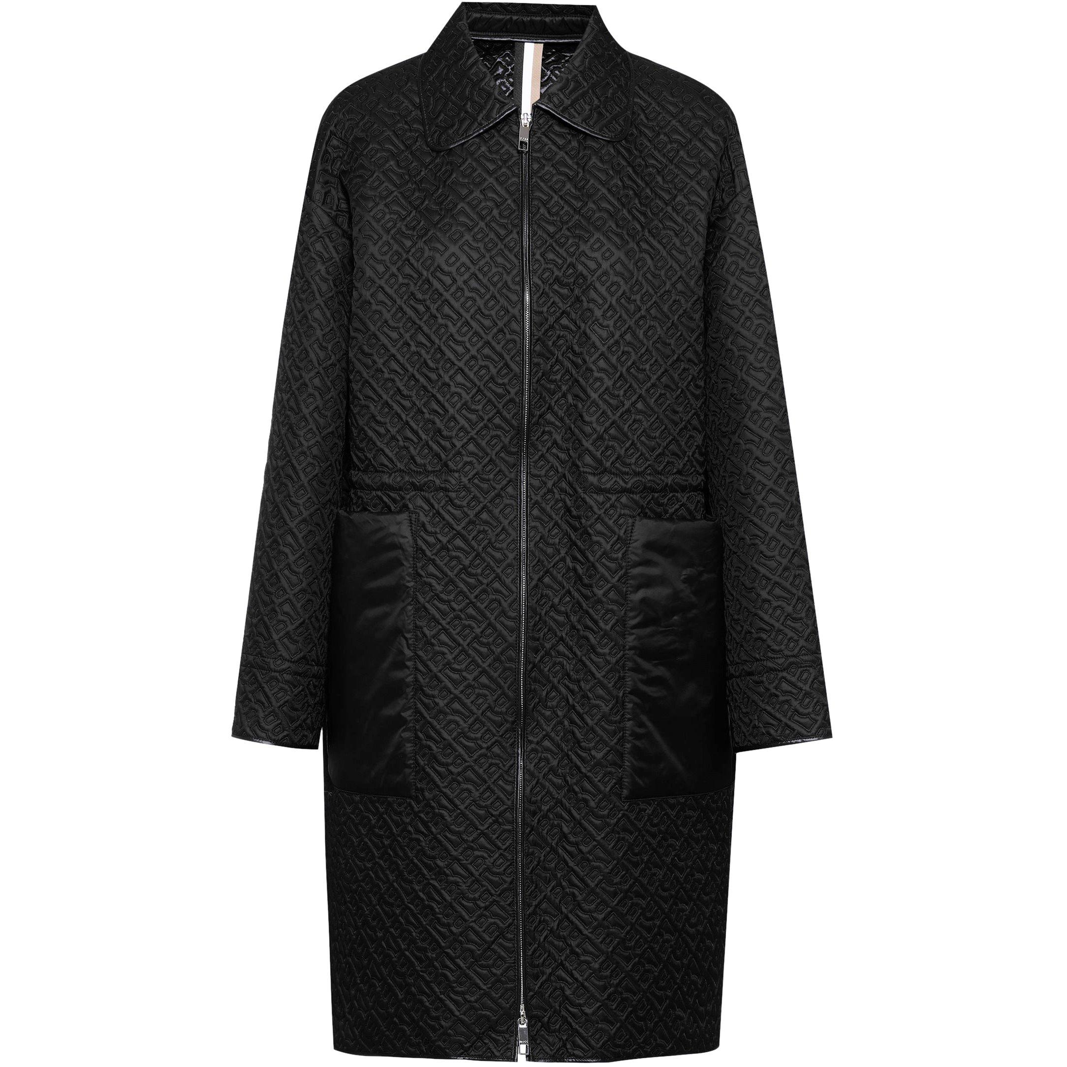 Black 001 - Boss - Women's Paluma Quilted Long Sleeve Mid-Length Oversized Fit Short Puffer Jacket - 5