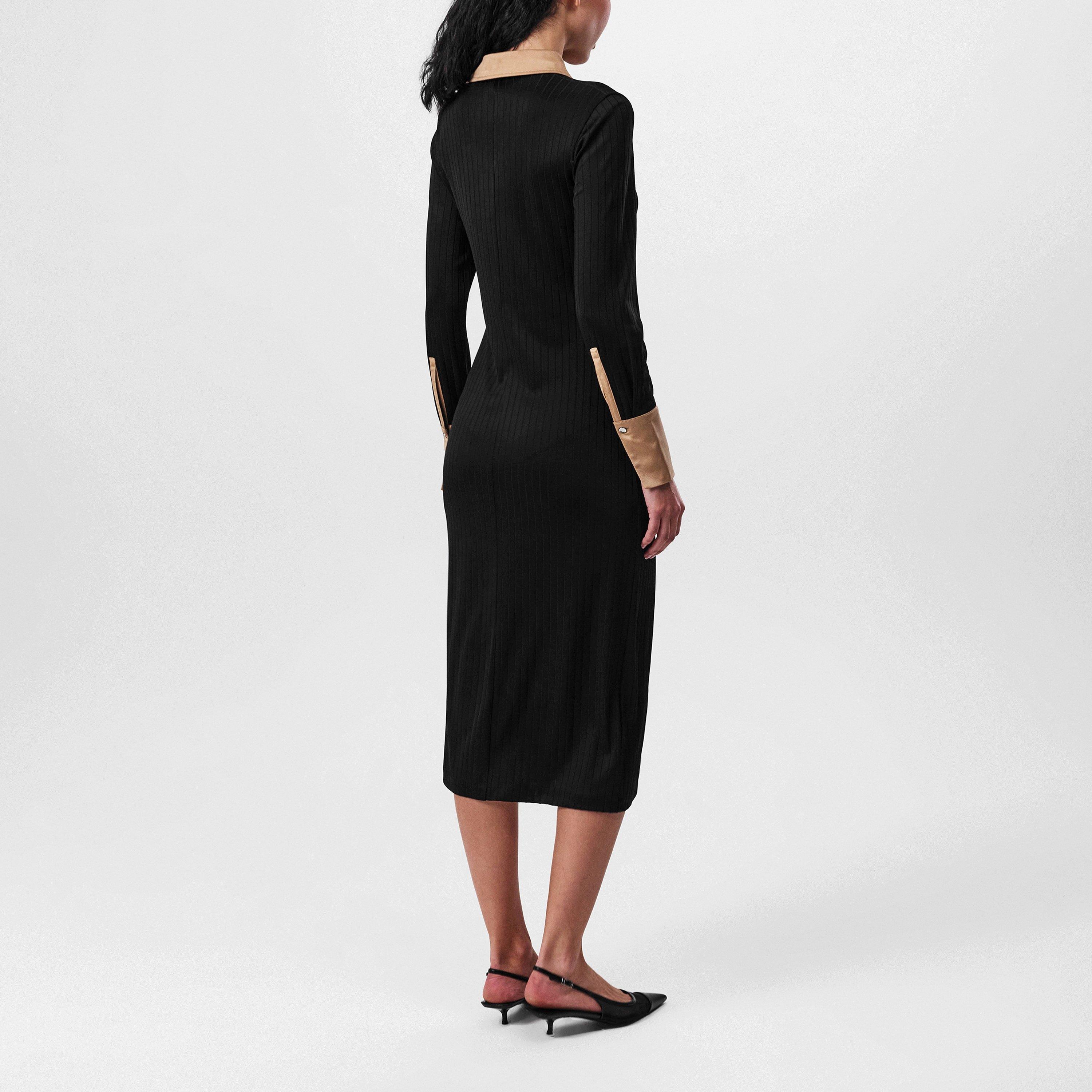 Black 001 - Boss - Women's Elanta Shirt Dress, Viscose Blend - 3