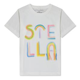 Stella McCartney Fringed Rainbow Logo T-Shirt