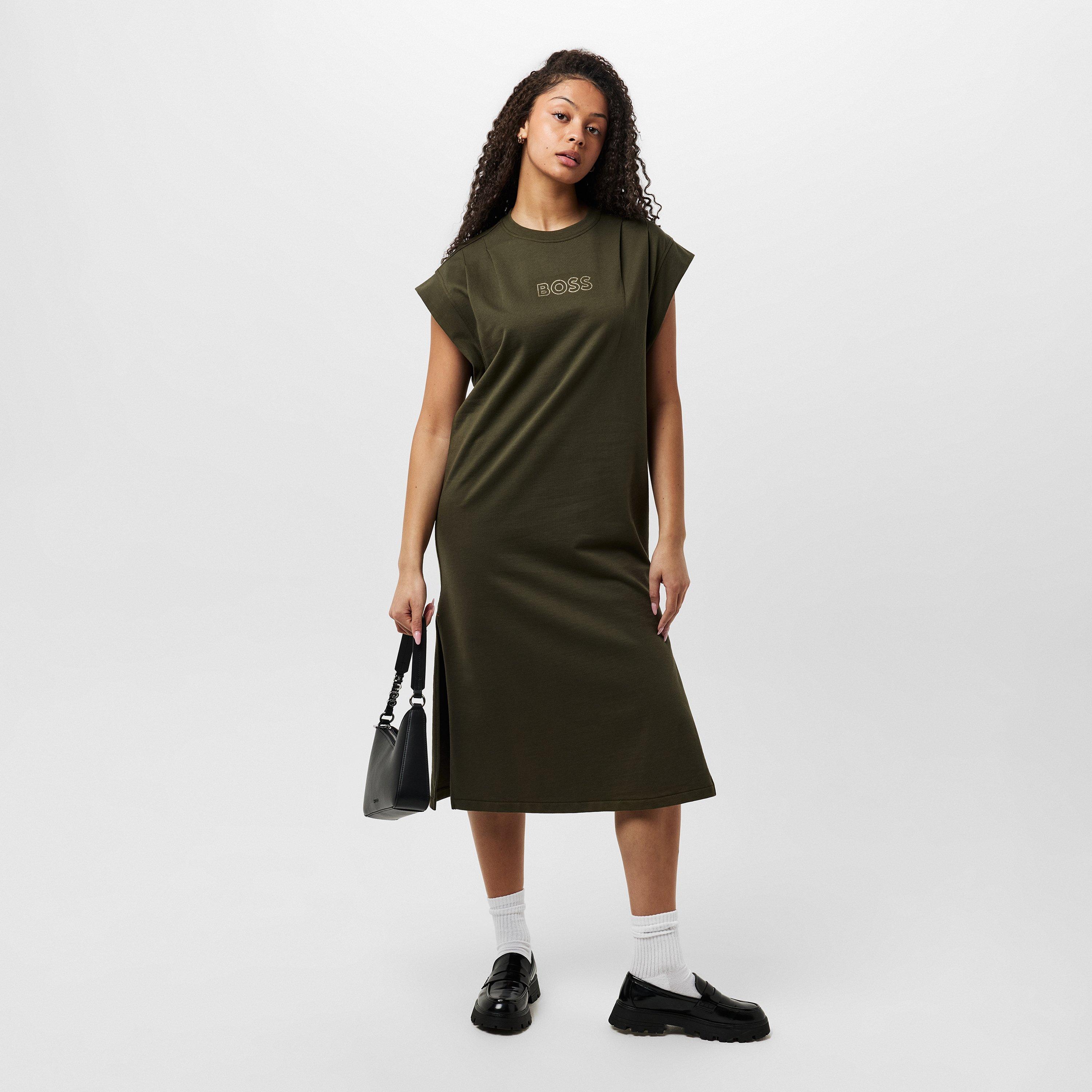 Dark Green 306 - Boss - Edress 2 Crystal-Embellished Logo Dress - 6
