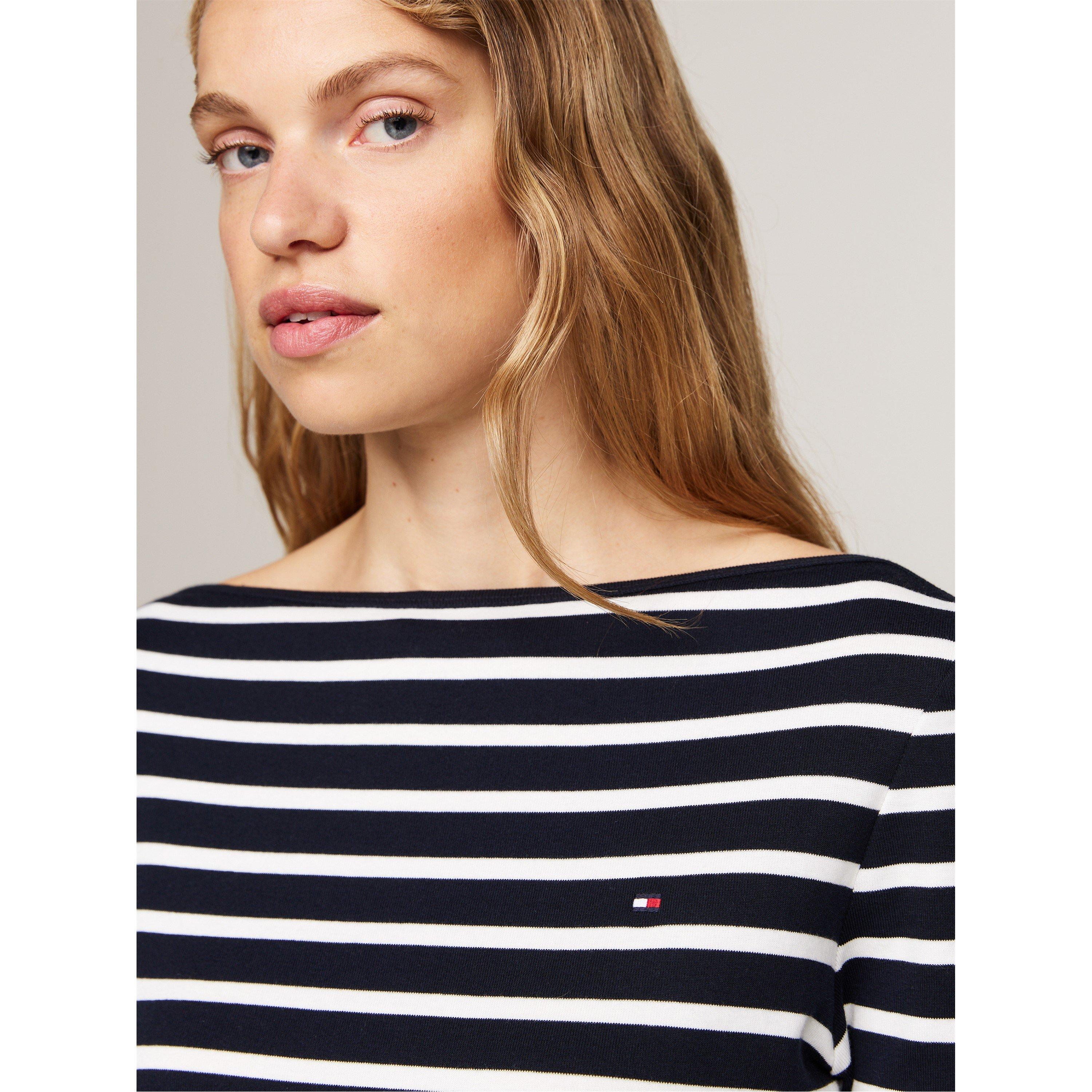 Breton Dsrt Sky - Tommy Hilfiger - Women's Cody Slim Boat Neck Long-Sleeve T-Shirt - 2
