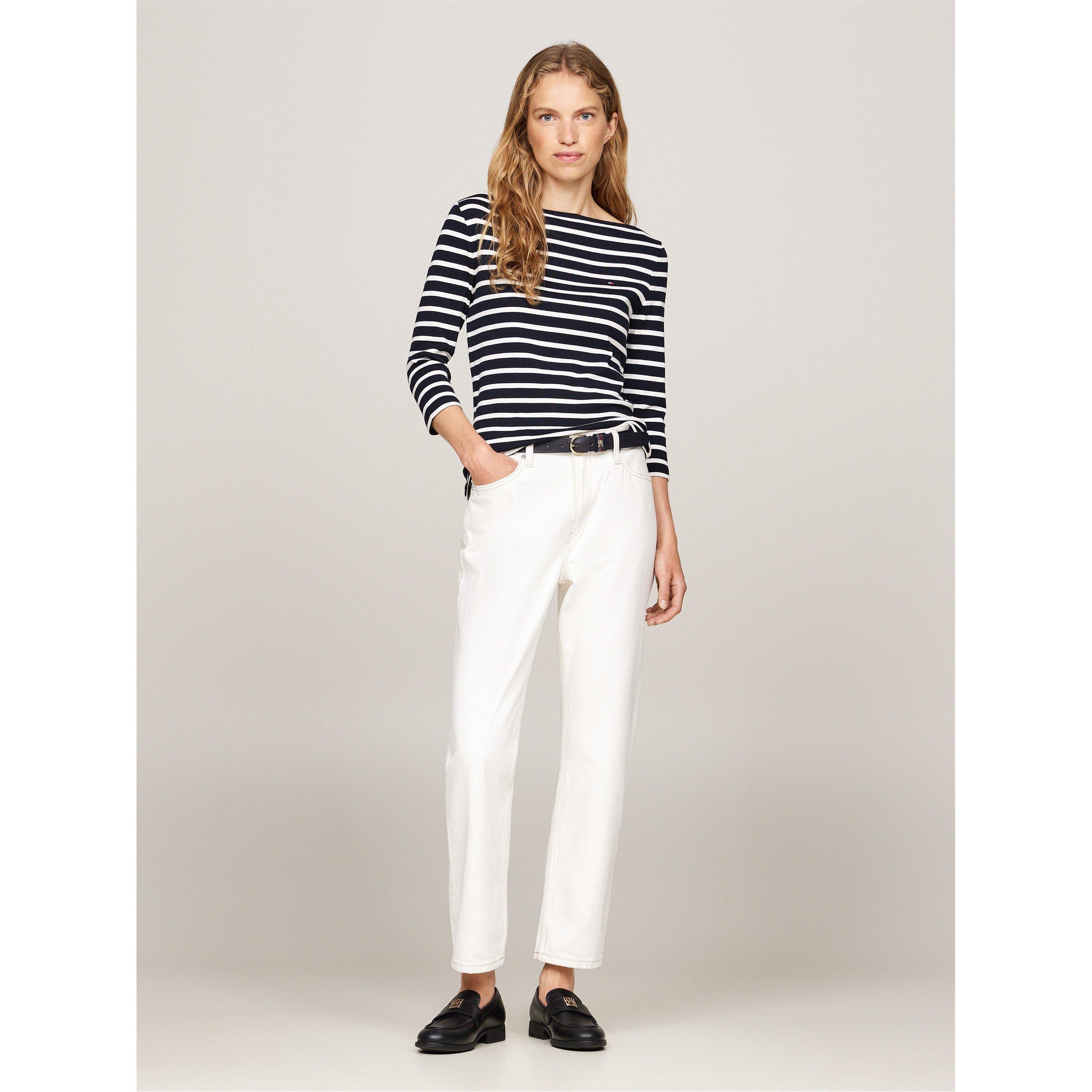 Breton Dsrt Sky - Tommy Hilfiger - Women's Cody Slim Boat Neck Long-Sleeve T-Shirt - 9