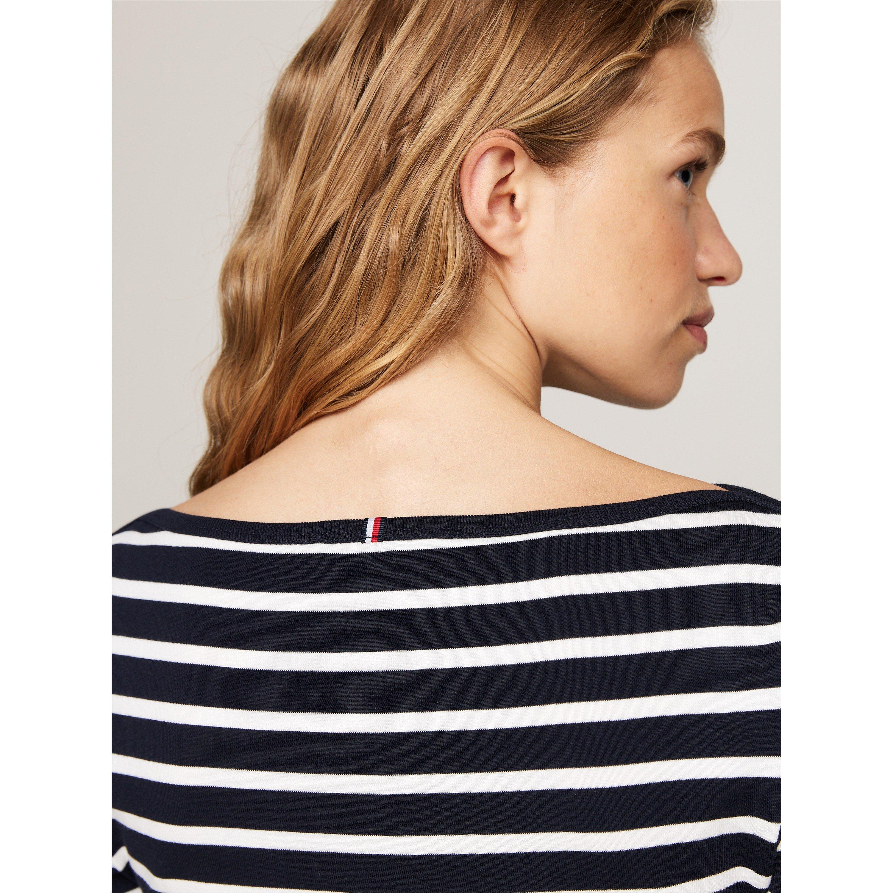 Breton Dsrt Sky - Tommy Hilfiger - Women's Cody Slim Boat Neck Long-Sleeve T-Shirt - 4