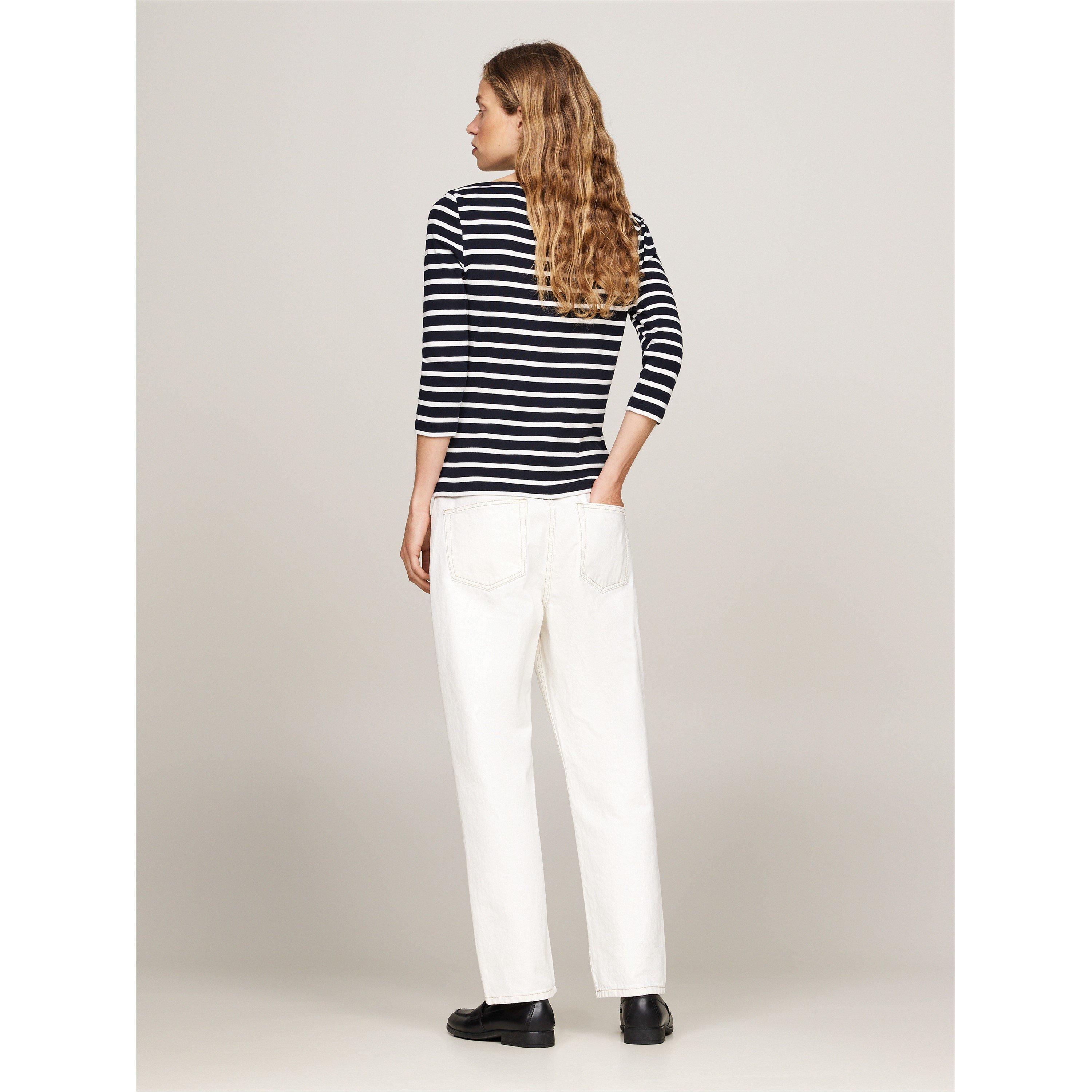 Breton Dsrt Sky - Tommy Hilfiger - Women's Cody Slim Boat Neck Long-Sleeve T-Shirt - 6