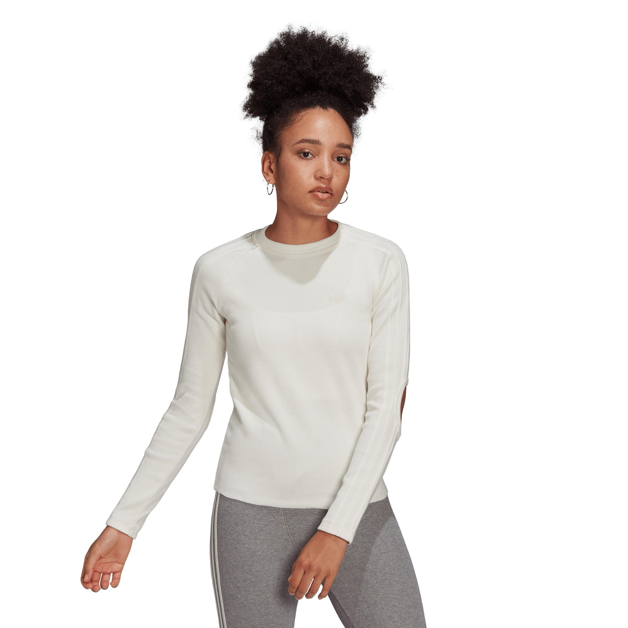 Chalk White - adidas Originals - Women's Waffle Long-Sleeve T-Shirt - 2
