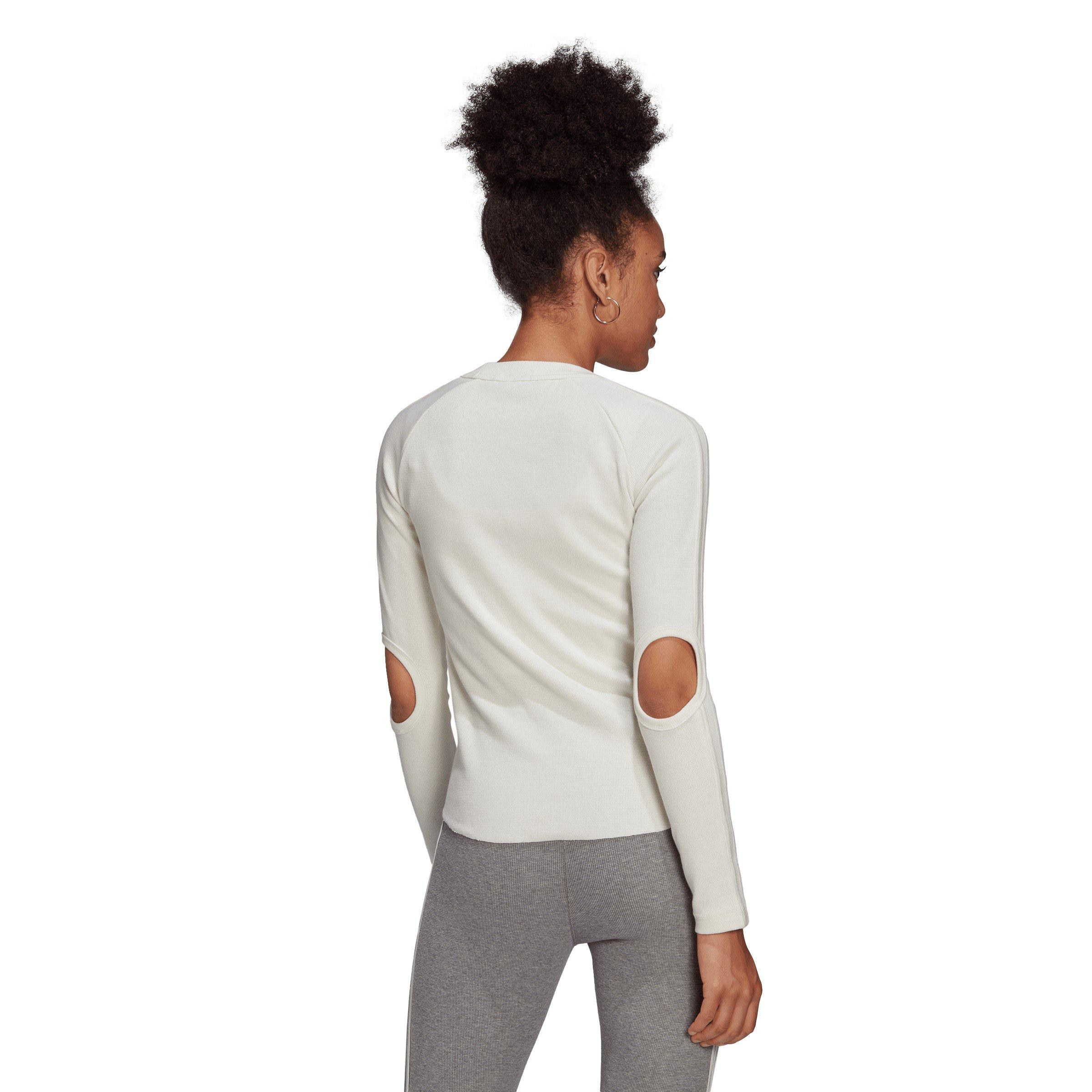 Chalk White - adidas Originals - Women's Waffle Long-Sleeve T-Shirt - 3
