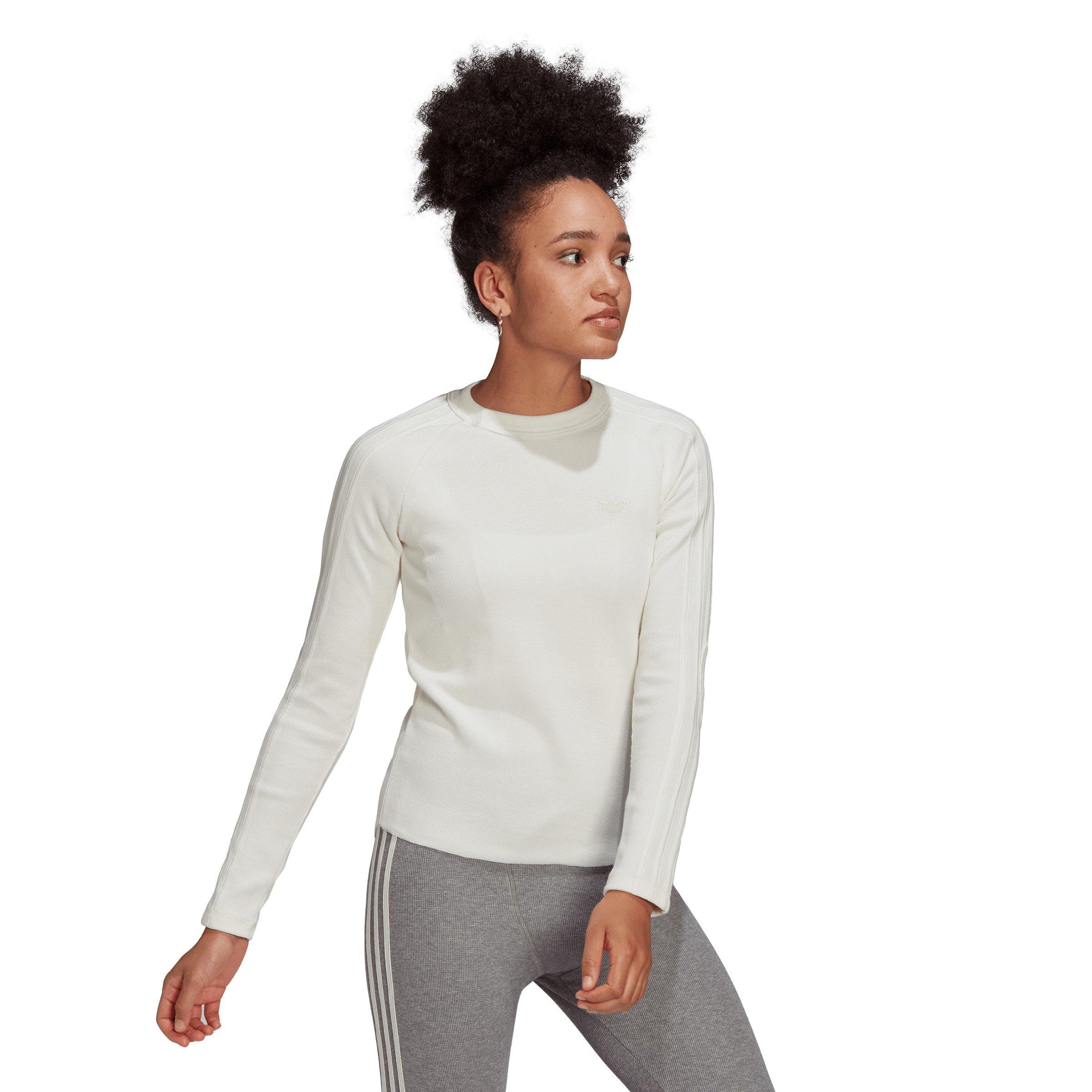 Chalk White - adidas Originals - Women's Waffle Long-Sleeve T-Shirt - 4