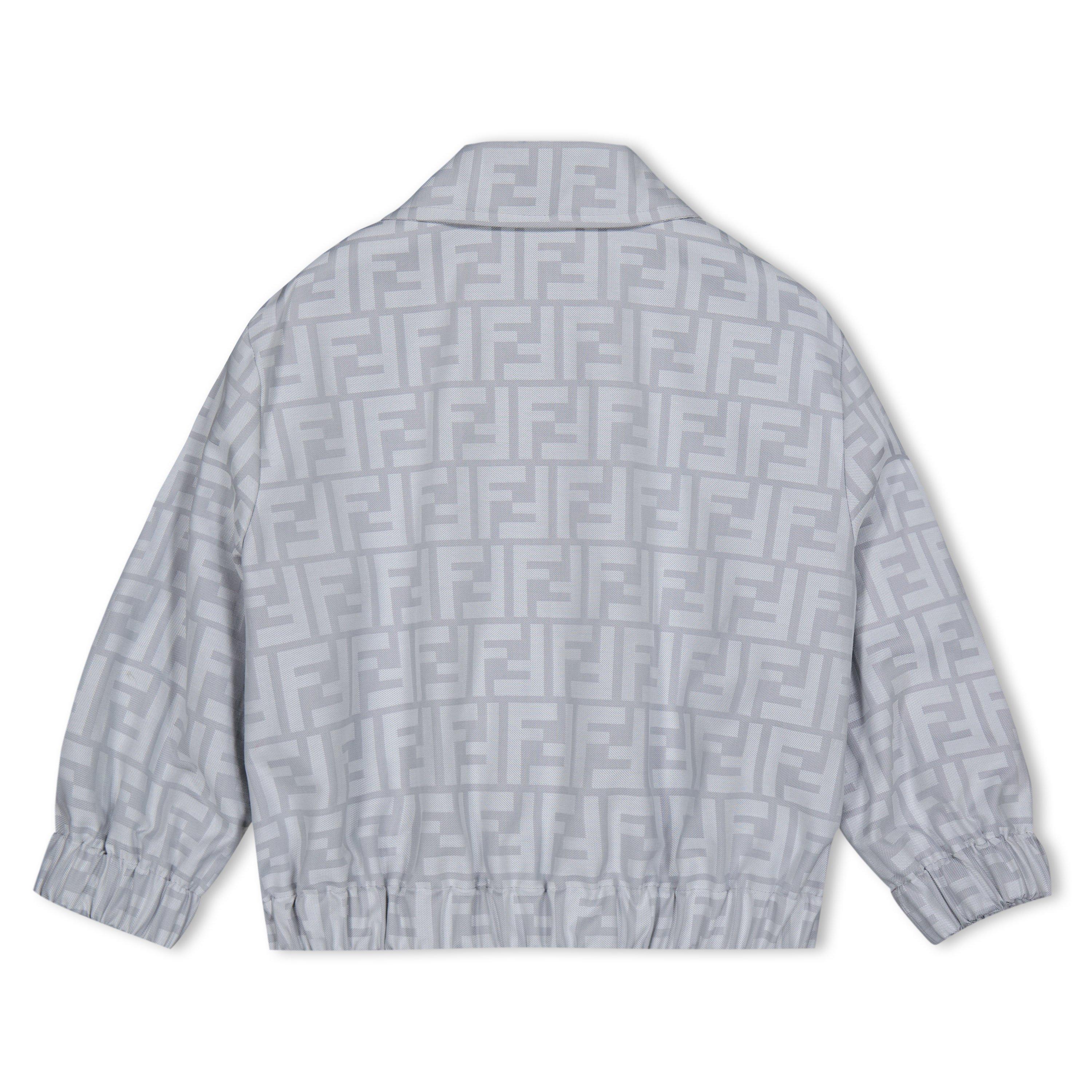Grey F0RTT - Fendi - Kids' All-Over Logo Cotton Long Sleeve Bomber Jacket - 2