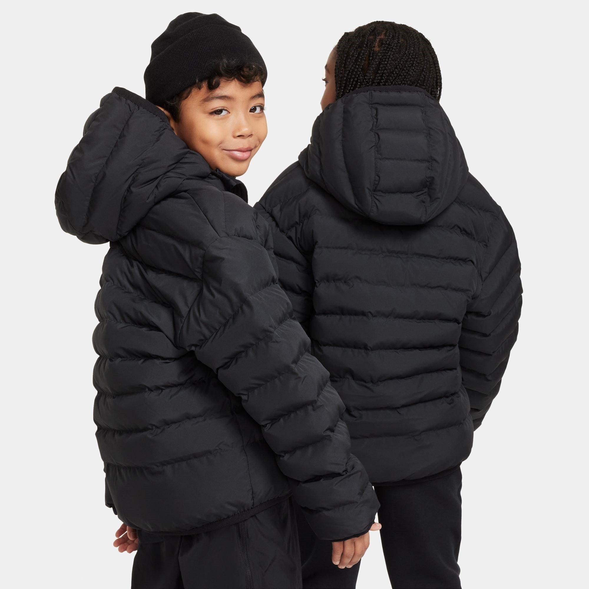 PRETO/PRETO/BRANCO - Nike - Sportswear Big Kids' Lightweight Synthetic Fill Hooded Jacket - 2