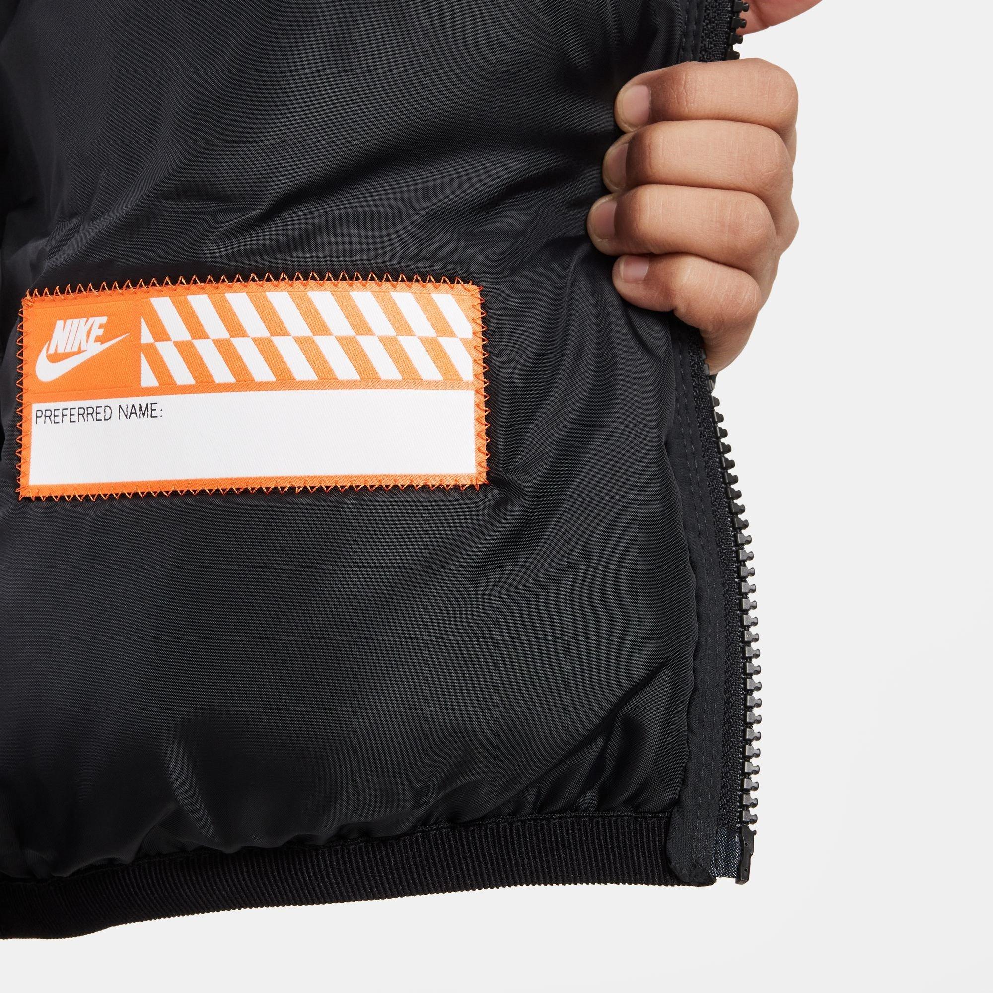 PRETO/PRETO/BRANCO - Nike - Sportswear Big Kids' Lightweight Synthetic Fill Hooded Jacket - 5