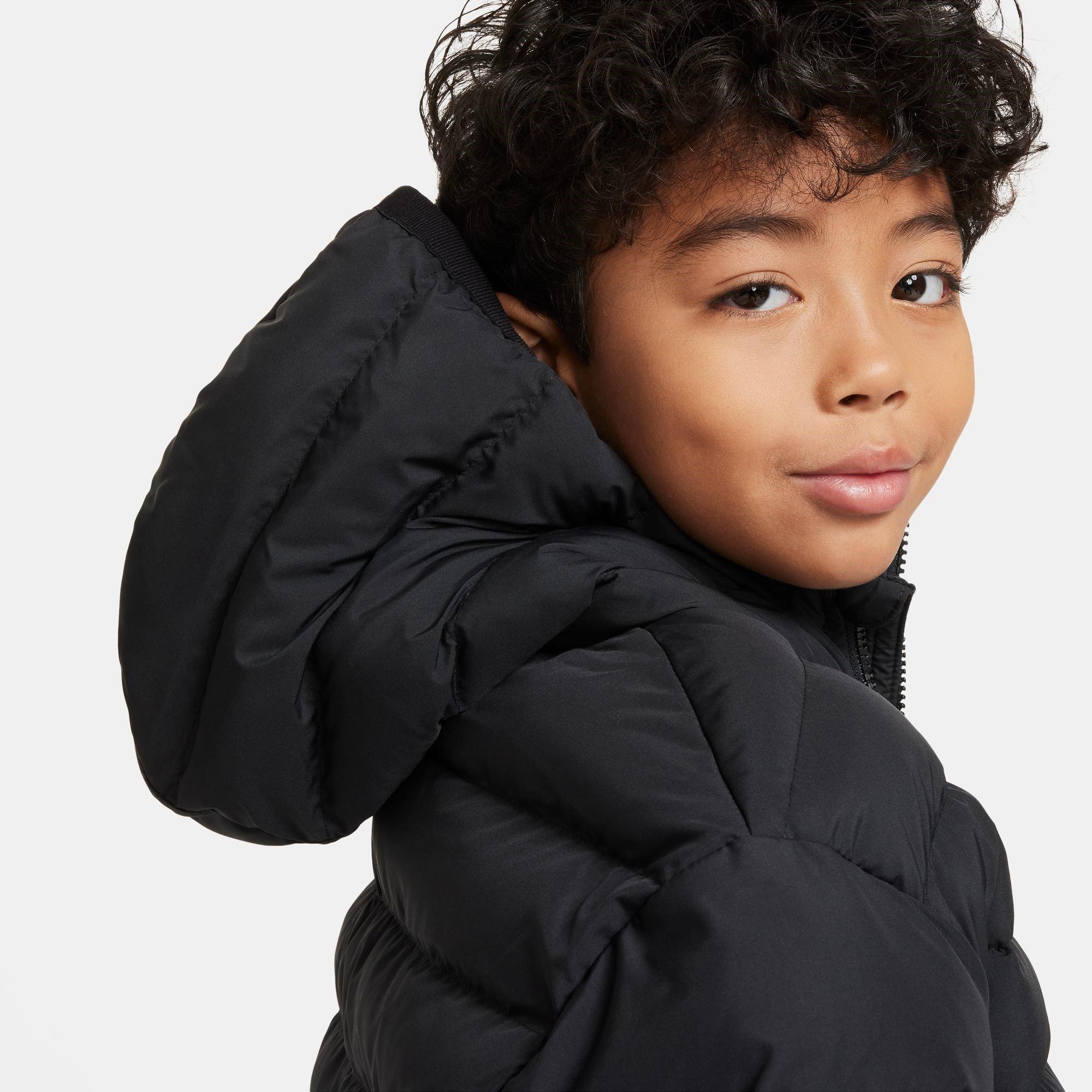PRETO/PRETO/BRANCO - Nike - Sportswear Big Kids' Lightweight Synthetic Fill Hooded Jacket - 7
