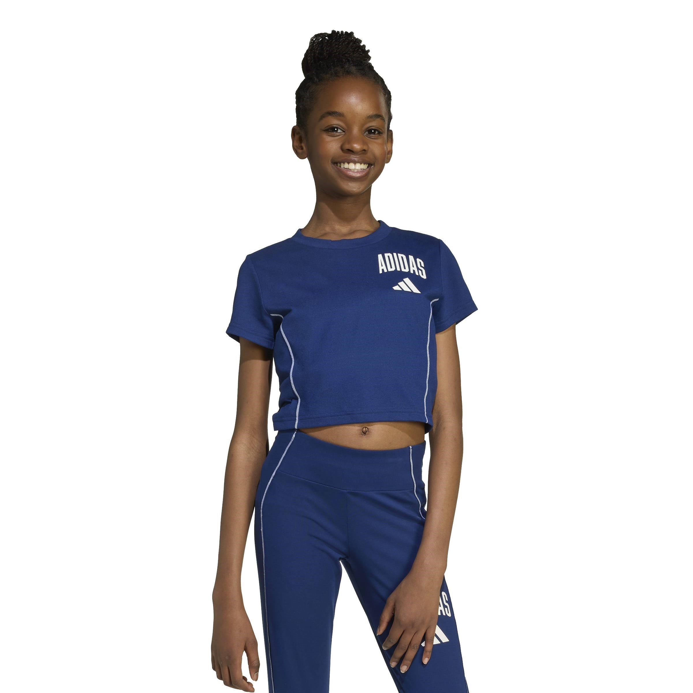 Blue/White - adidas - Train Essentials Collegiate Print T-Shirt Kids - 1