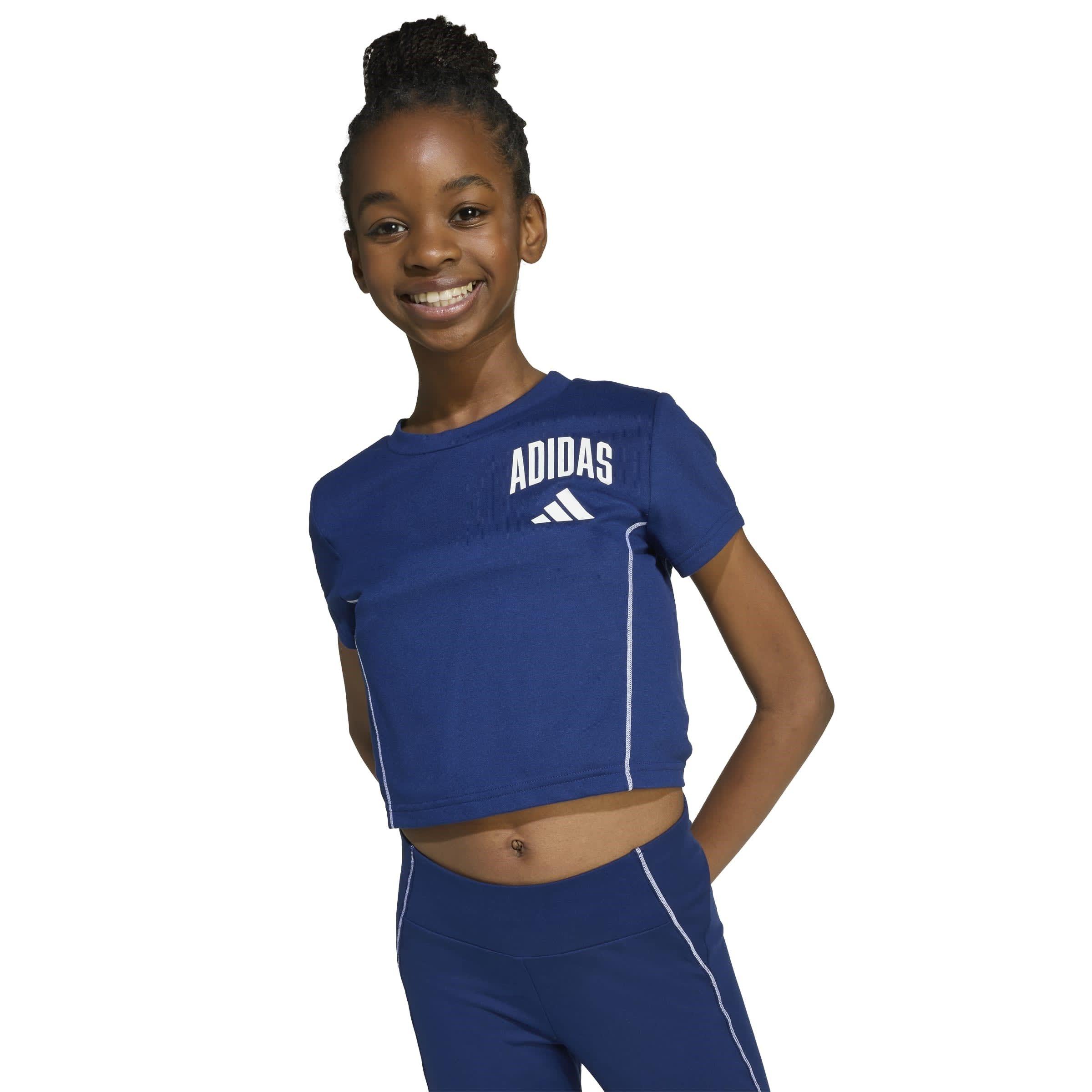 Blue/White - adidas - Train Essentials Collegiate Print T-Shirt Kids - 4