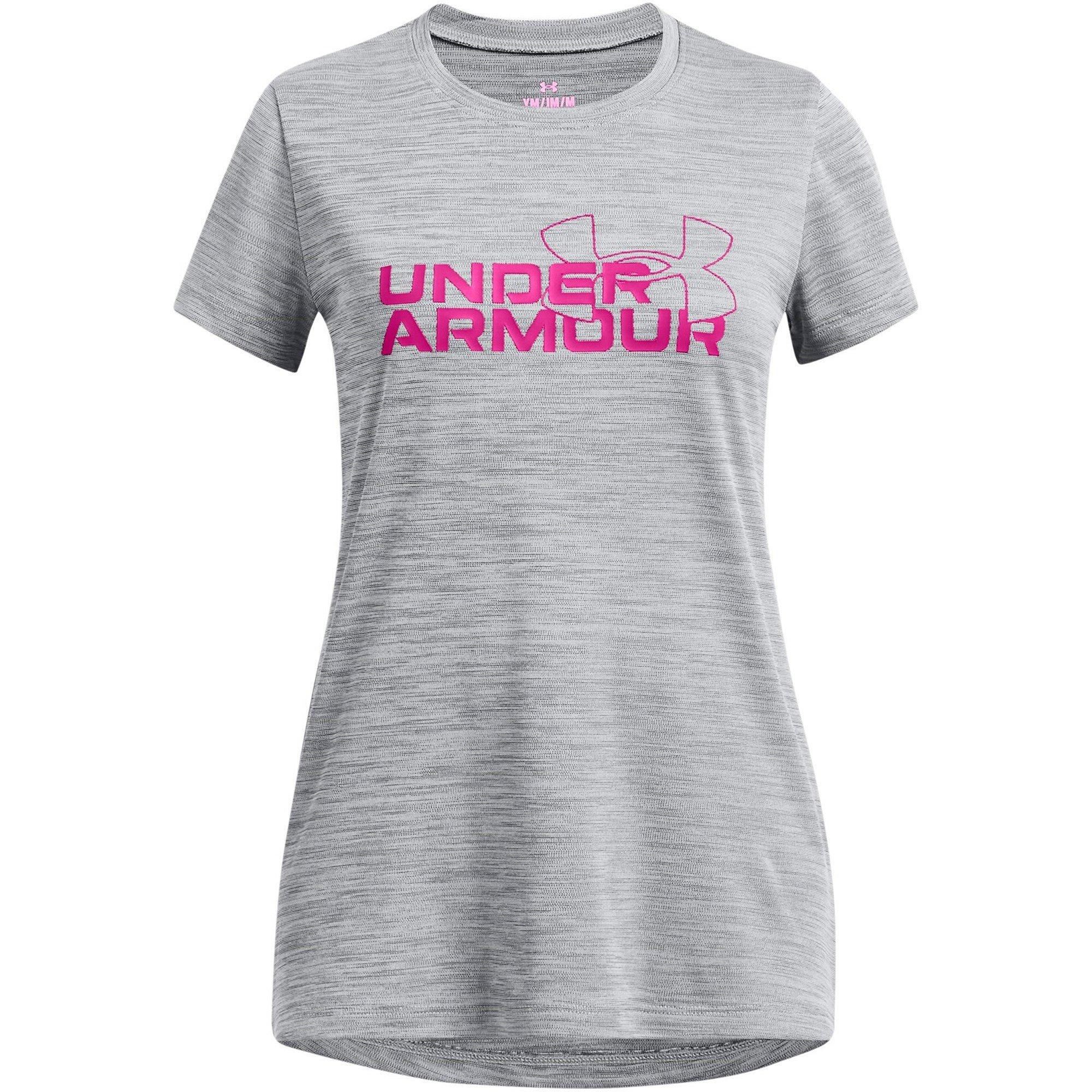 Negro - Under Armour - Kids' Tech Twist Logo Short-Sleeve Performance Gym Top - 1