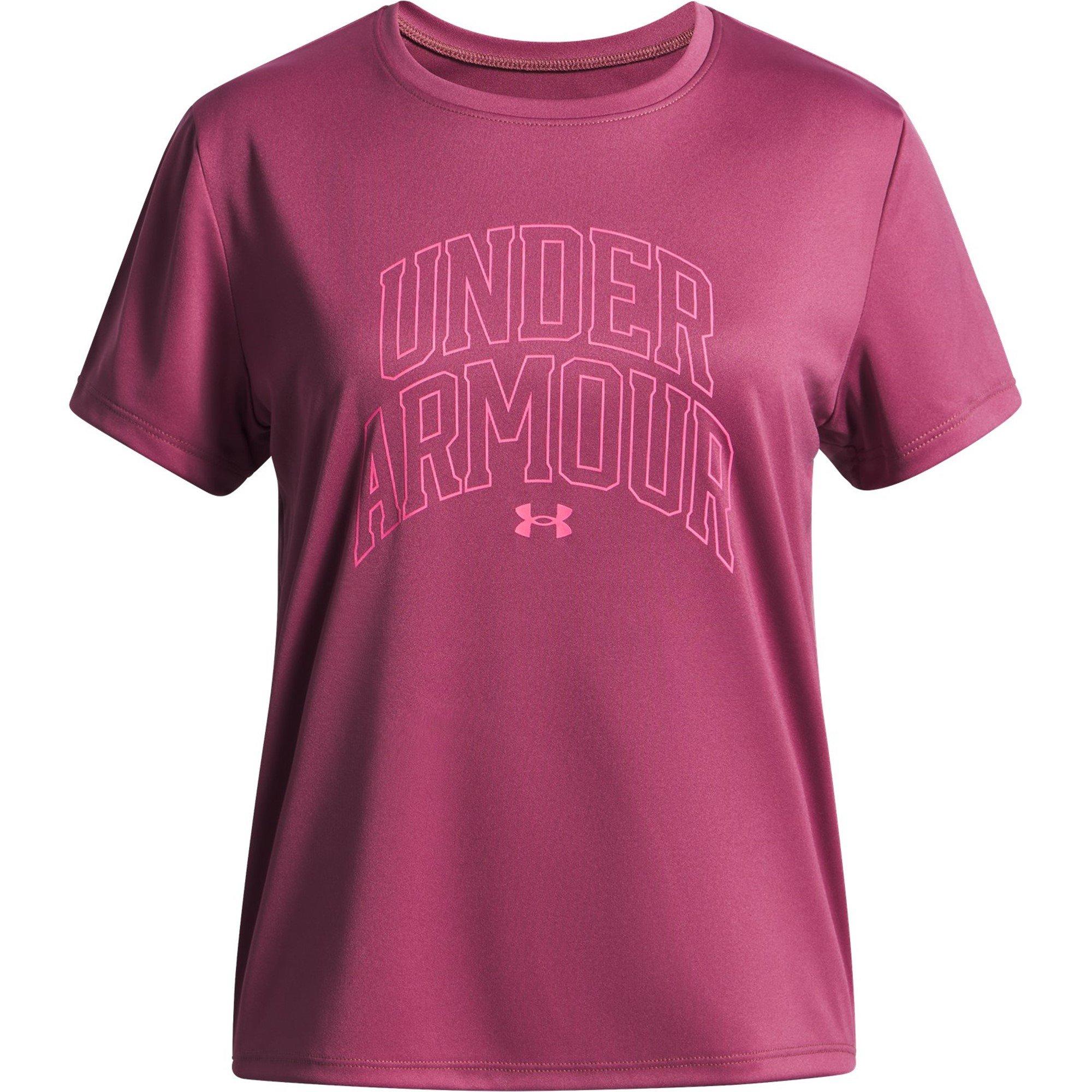 Fuchsia Dusk - Under Armour - Kids' Tech Varsity Short-Sleeve Performance Gym Top - 1