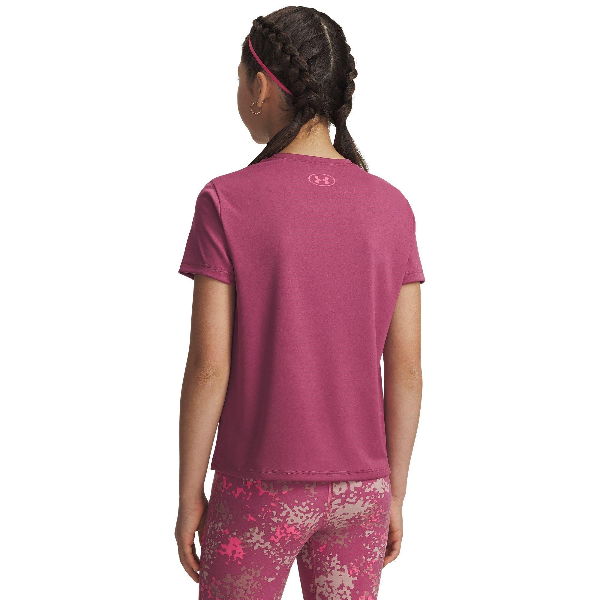 Fuchsia Dusk - Under Armour - Kids' Tech Varsity Short-Sleeve Performance Gym Top - 4