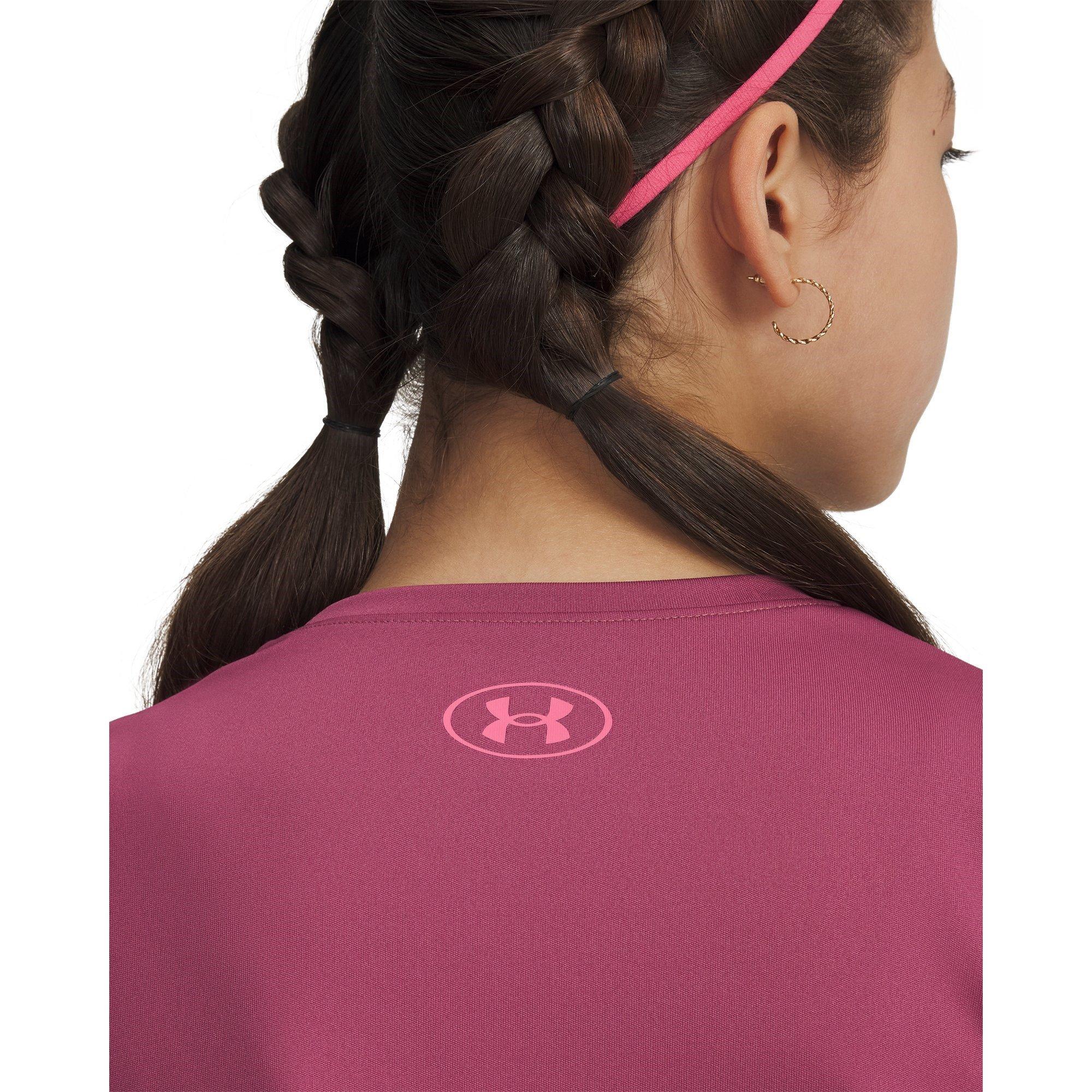Fuchsia Dusk - Under Armour - Kids' Tech Varsity Short-Sleeve Performance Gym Top - 5