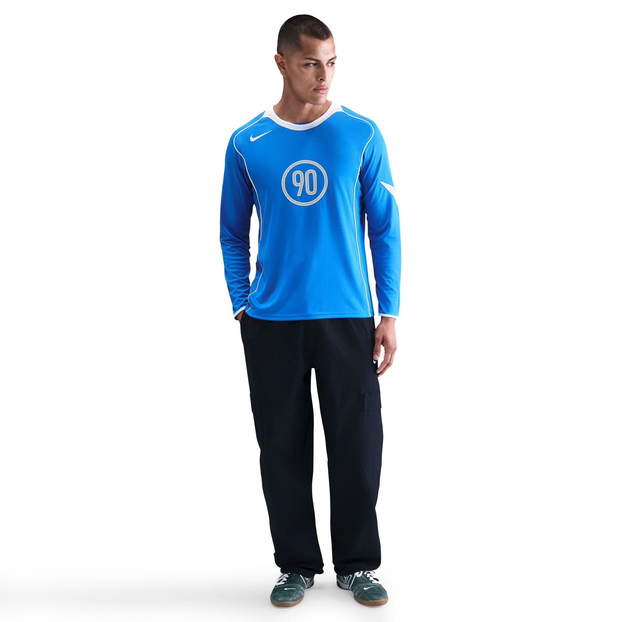 Plavo/Bijelo - Nike - Men's T90 Energy Long Sleeve Performance T-Shirt - 3