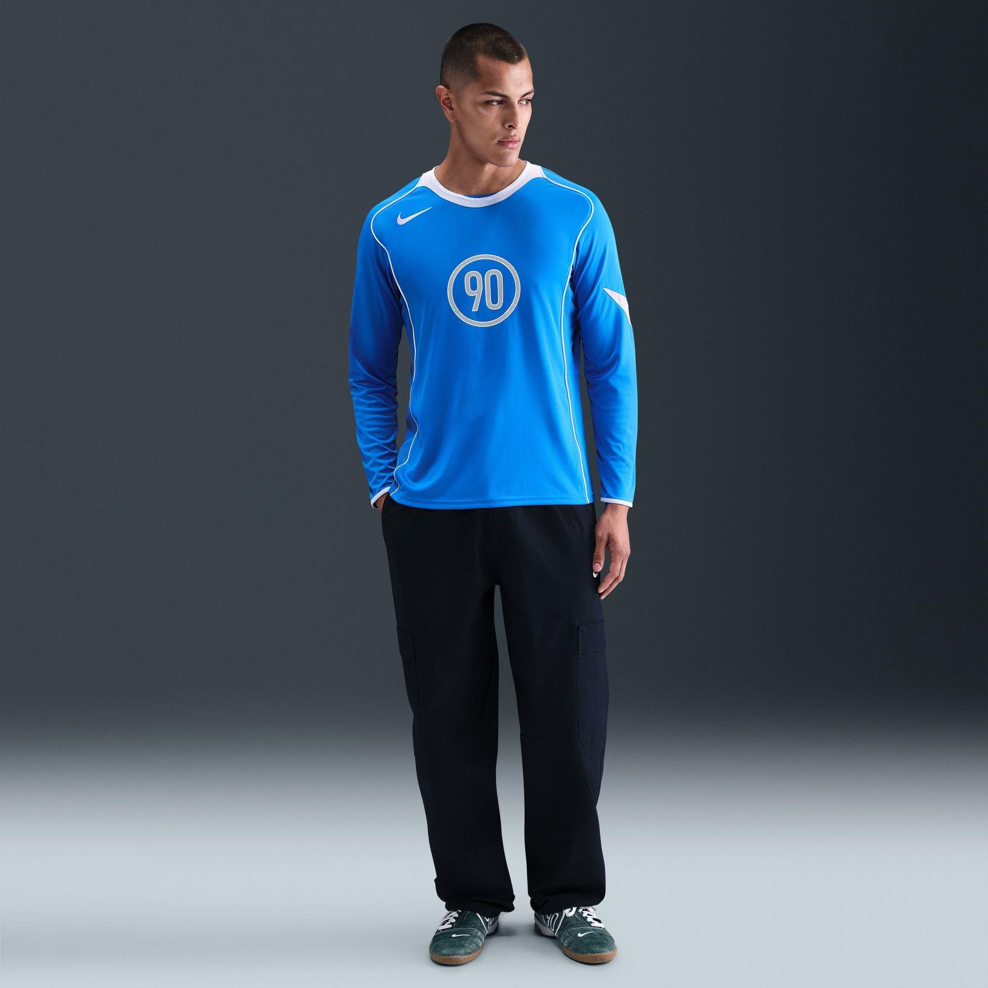 Plavo/Bijelo - Nike - Men's T90 Energy Long Sleeve Performance T-Shirt - 7