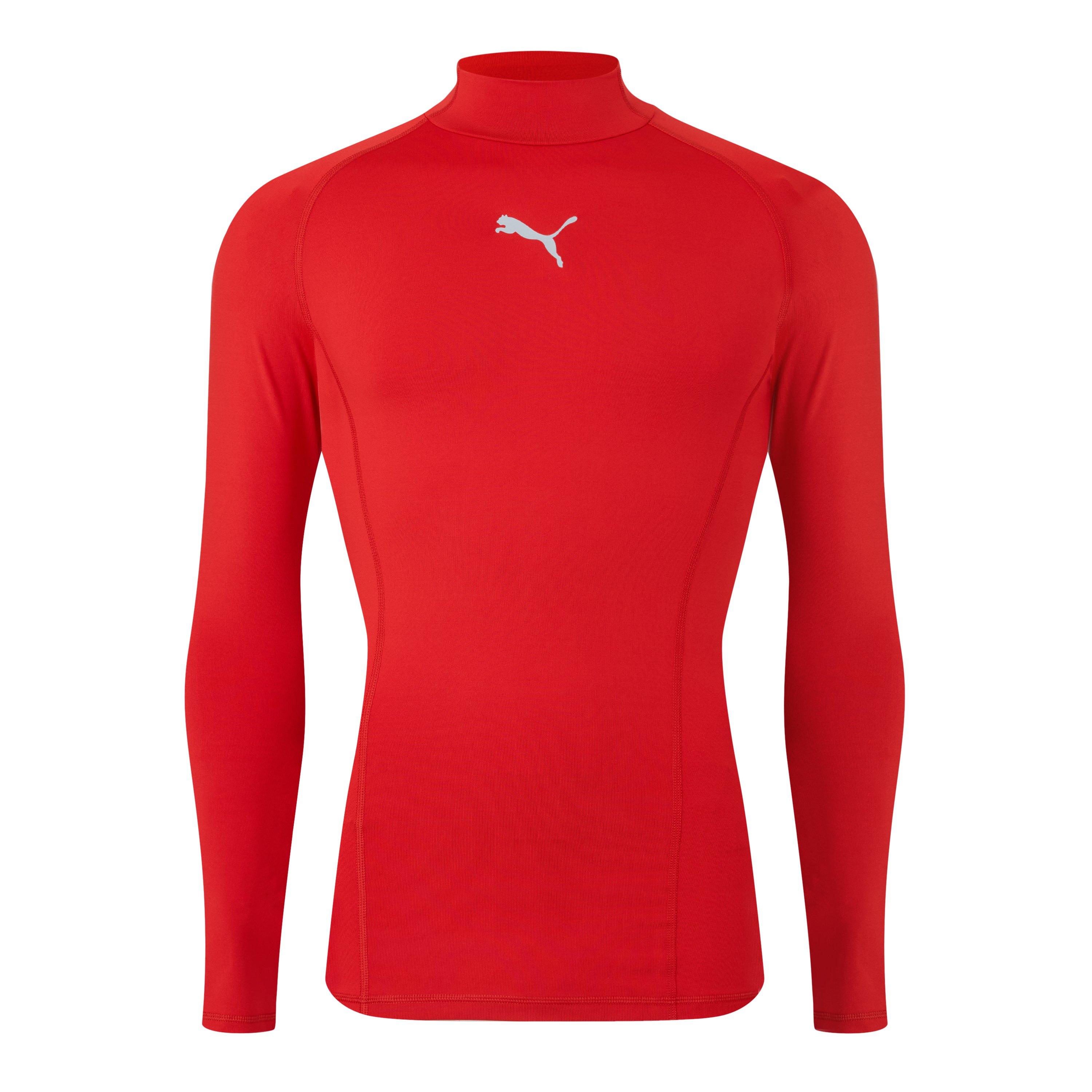 Red - Puma - Puma Liga Baselayer Tee Ls Warm T-Shirt Mens - 1