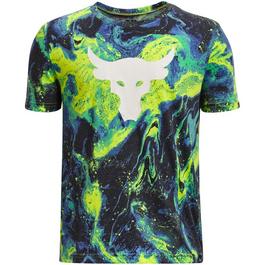 Under Armour Armour Ua Pjt Rock Marble Aop Ss Gym Top Boys