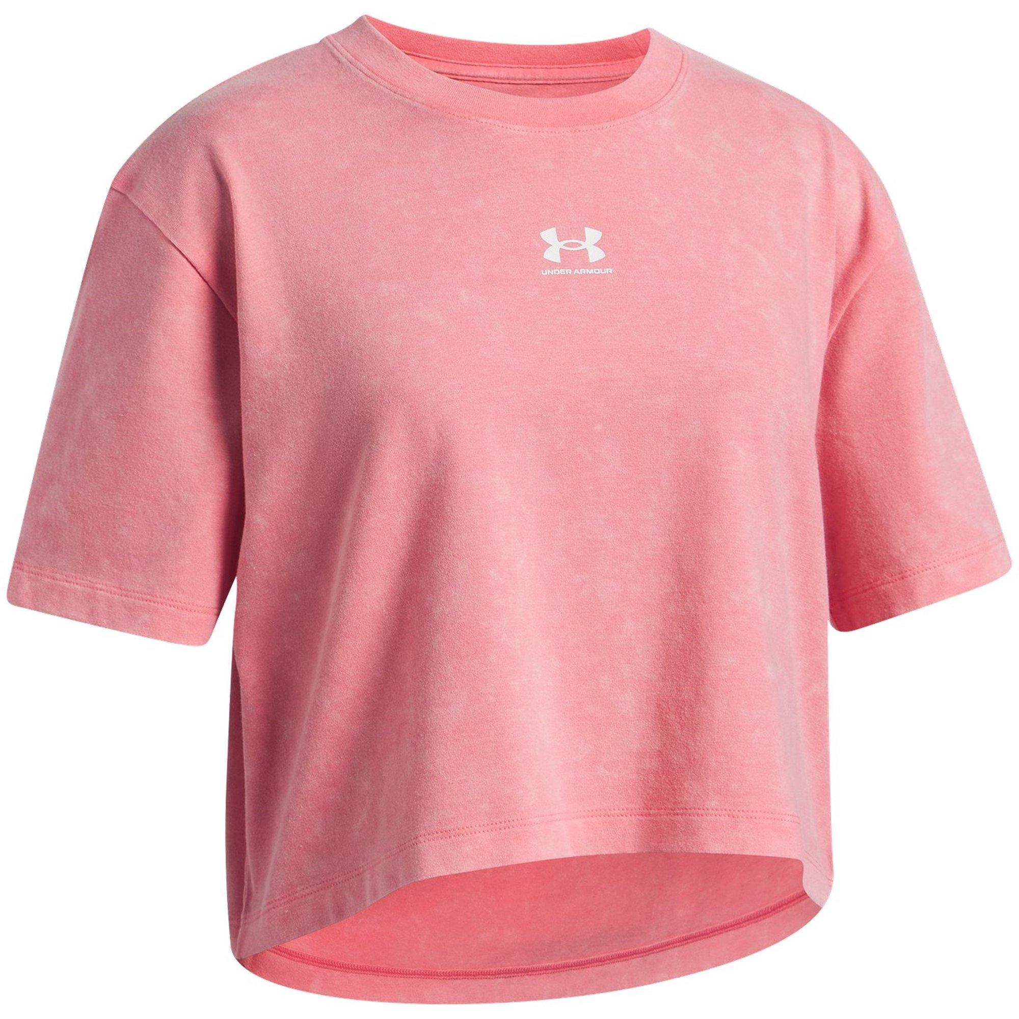 Pink/White - Under Armour - Kids Rival Short Sleeve Top - 3