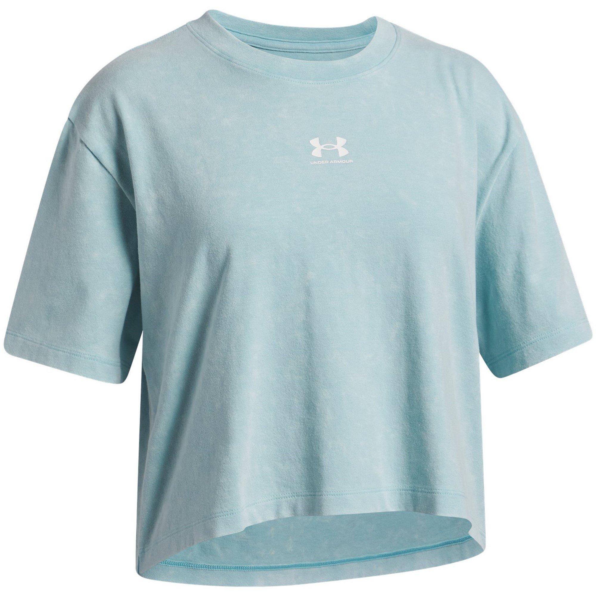 Blauwe Haze/Wit - Under Armour - Kids' Short Sleeve Performance Gym Top - 3