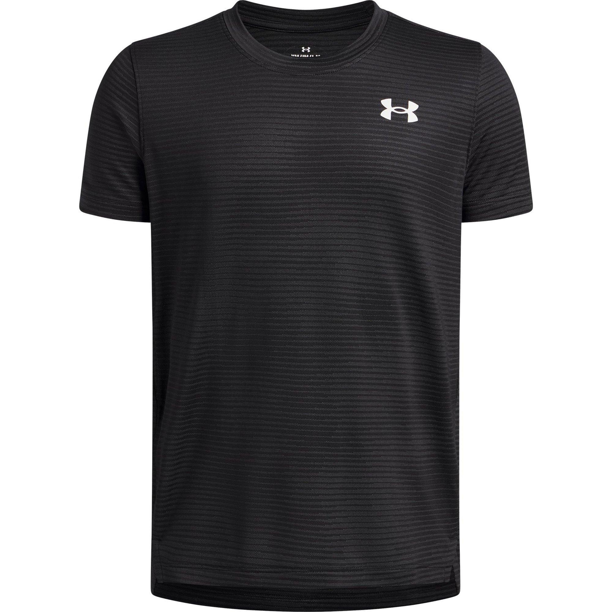 Schwarz/Weiß - Under Armour - Kids' Tech Vent Jacquard Short Sleeve Performance Gym Top - 1