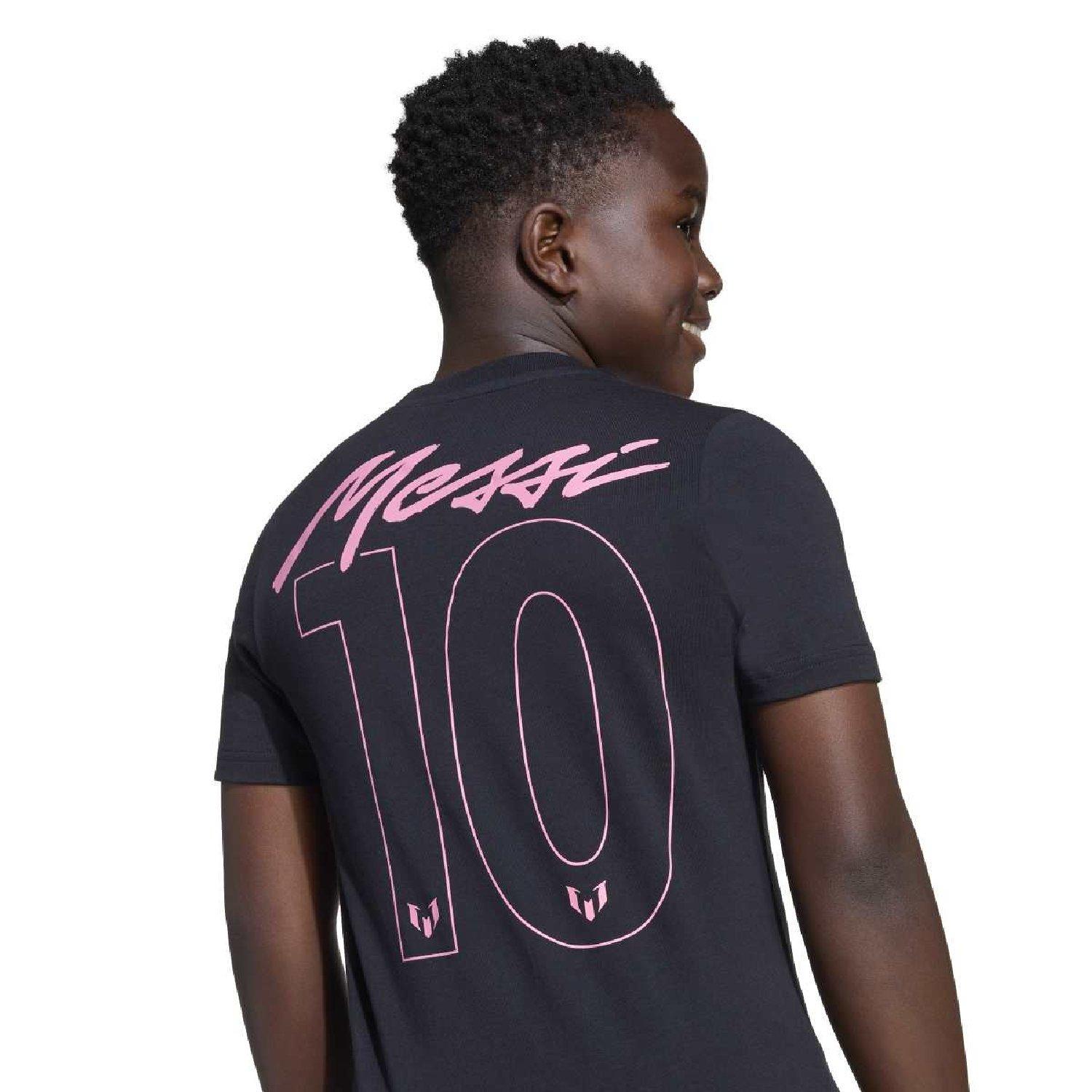 black - adidas - Kids' Messi Graphic Cotton Short-Sleeve T-Shirt - 6