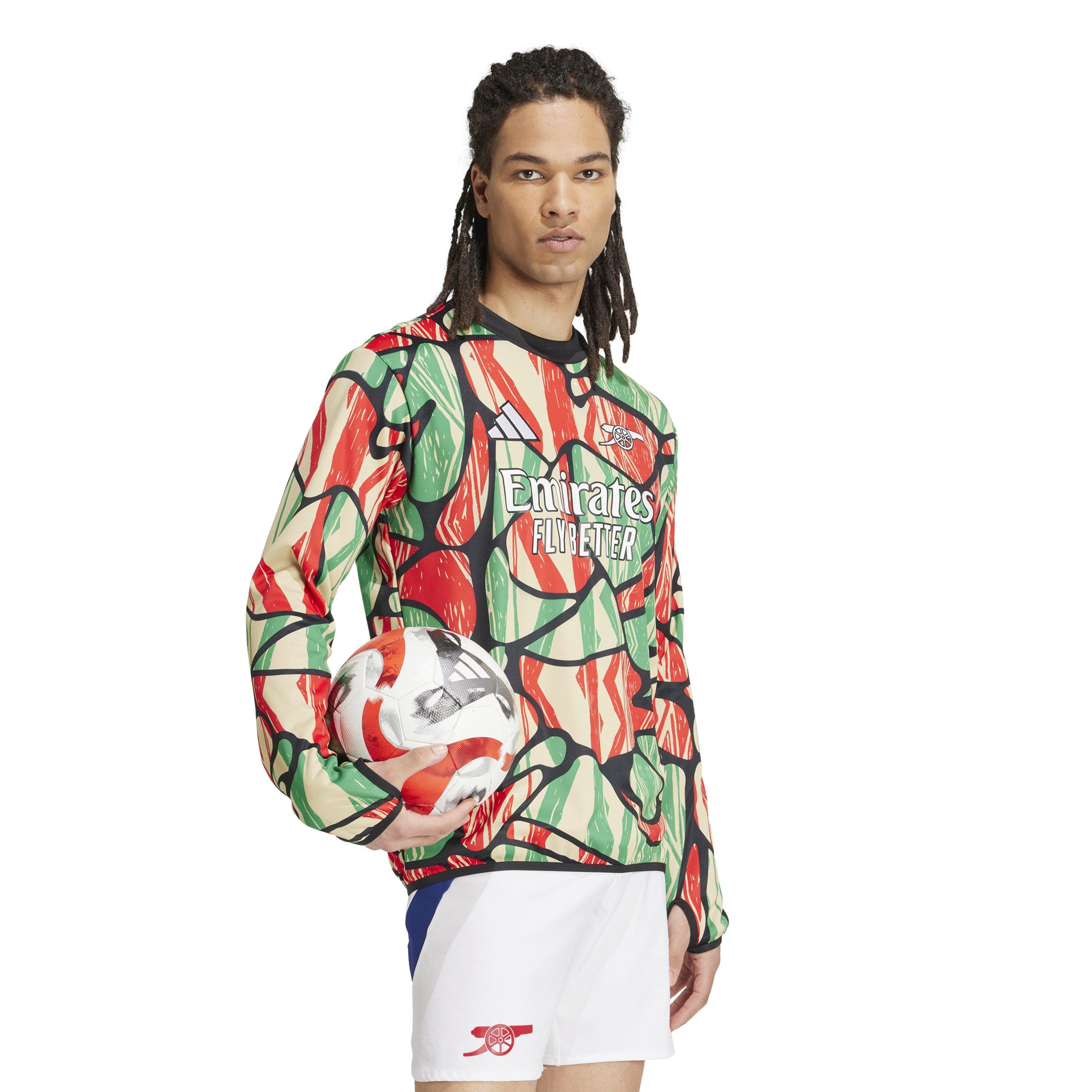 Red/Black - adidas - Arsenal Long Sleeve Pre Match Shirt 24/25 Mens - 7