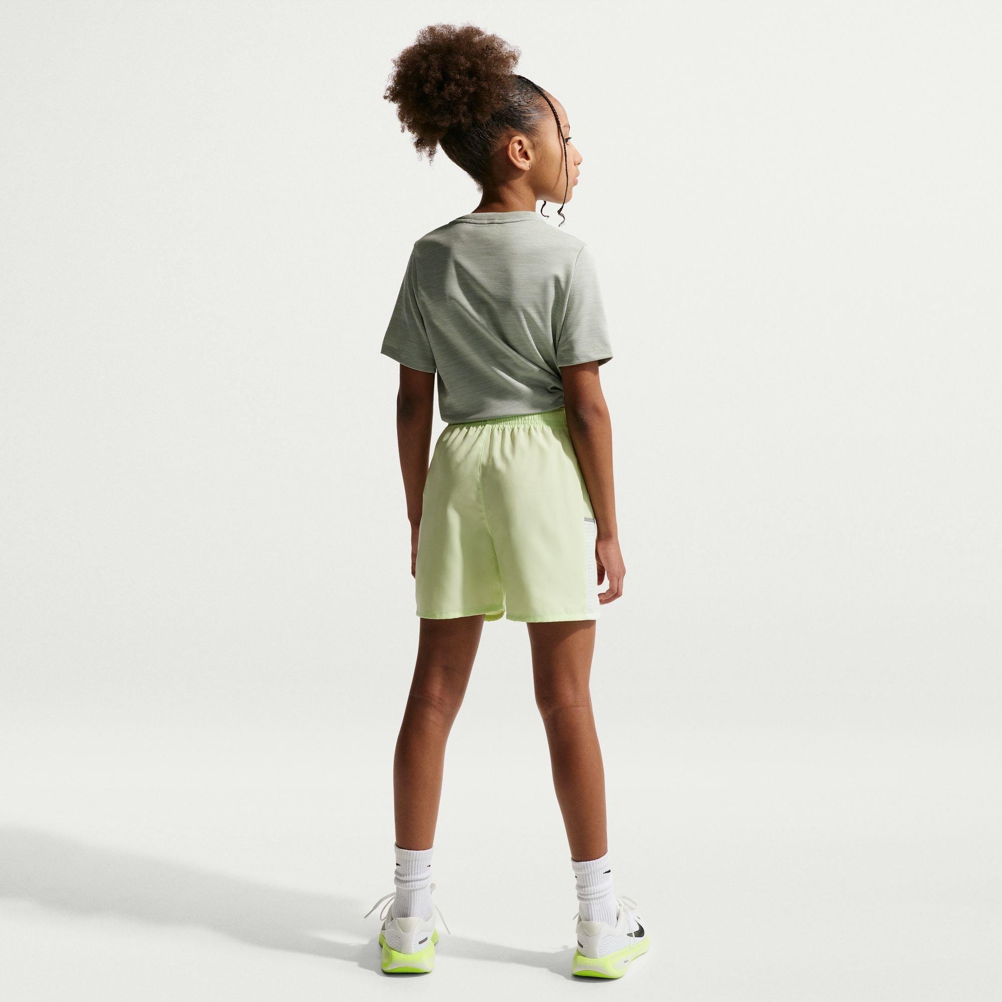 Fog/Green/Silv - Nike - Kids' Miler Short Sleeve Performance Gym Top - 5