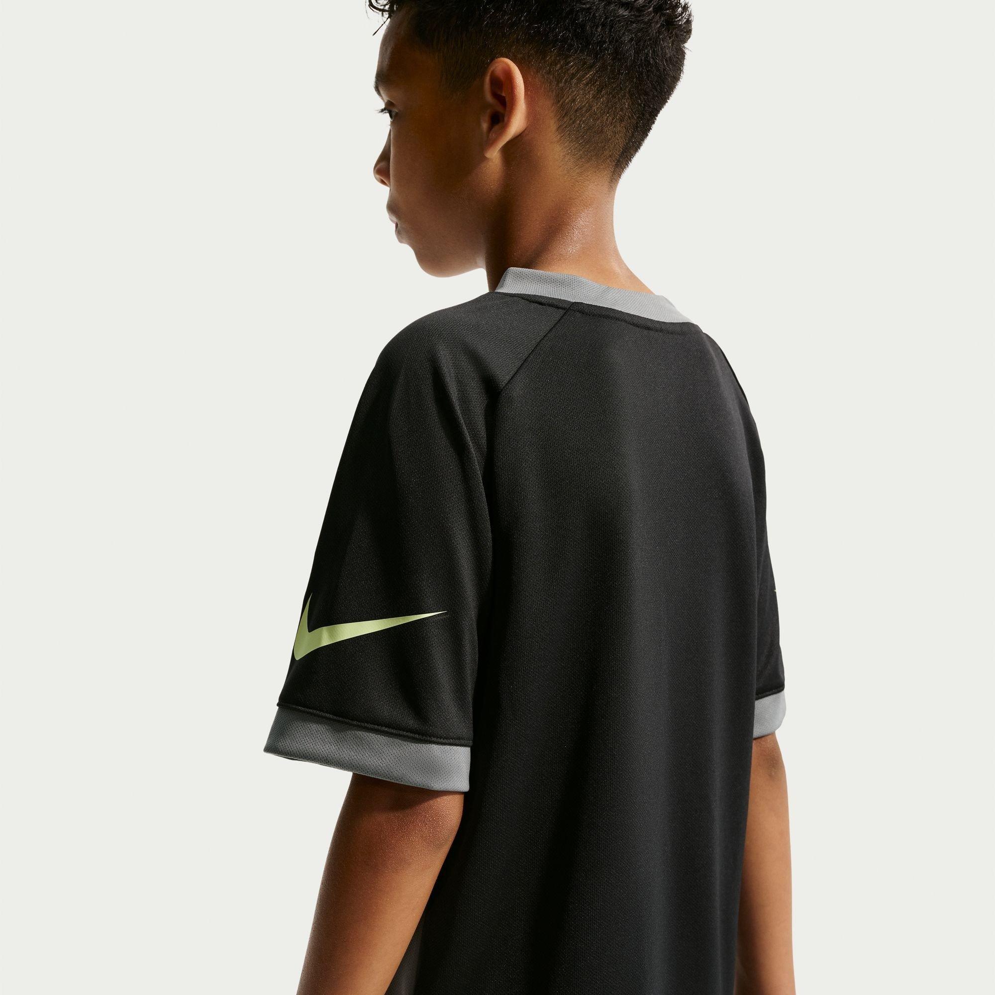 Black/Grey/Lime - Nike - Kids' Short Sleeve Performance Gym Top - 2