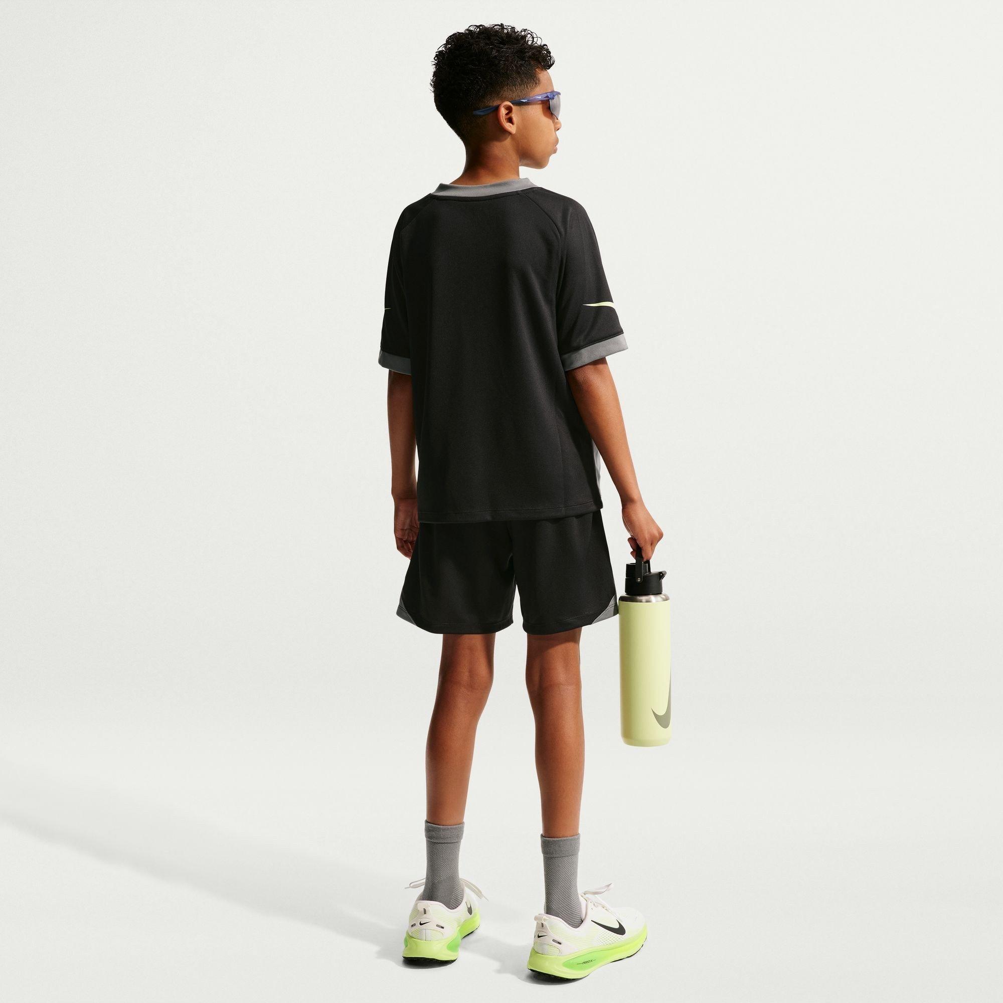 Black/Grey/Lime - Nike - Kids' Short Sleeve Performance Gym Top - 5