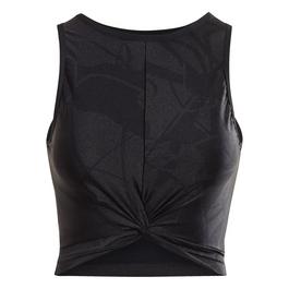 Reebok Shiny Yoga Scribble Crop Tank Top Womens Vest