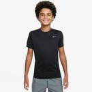 Noir/Argent - Nike - Miler Big Kids' (Boys') Short-Sleeve Training Top - 1