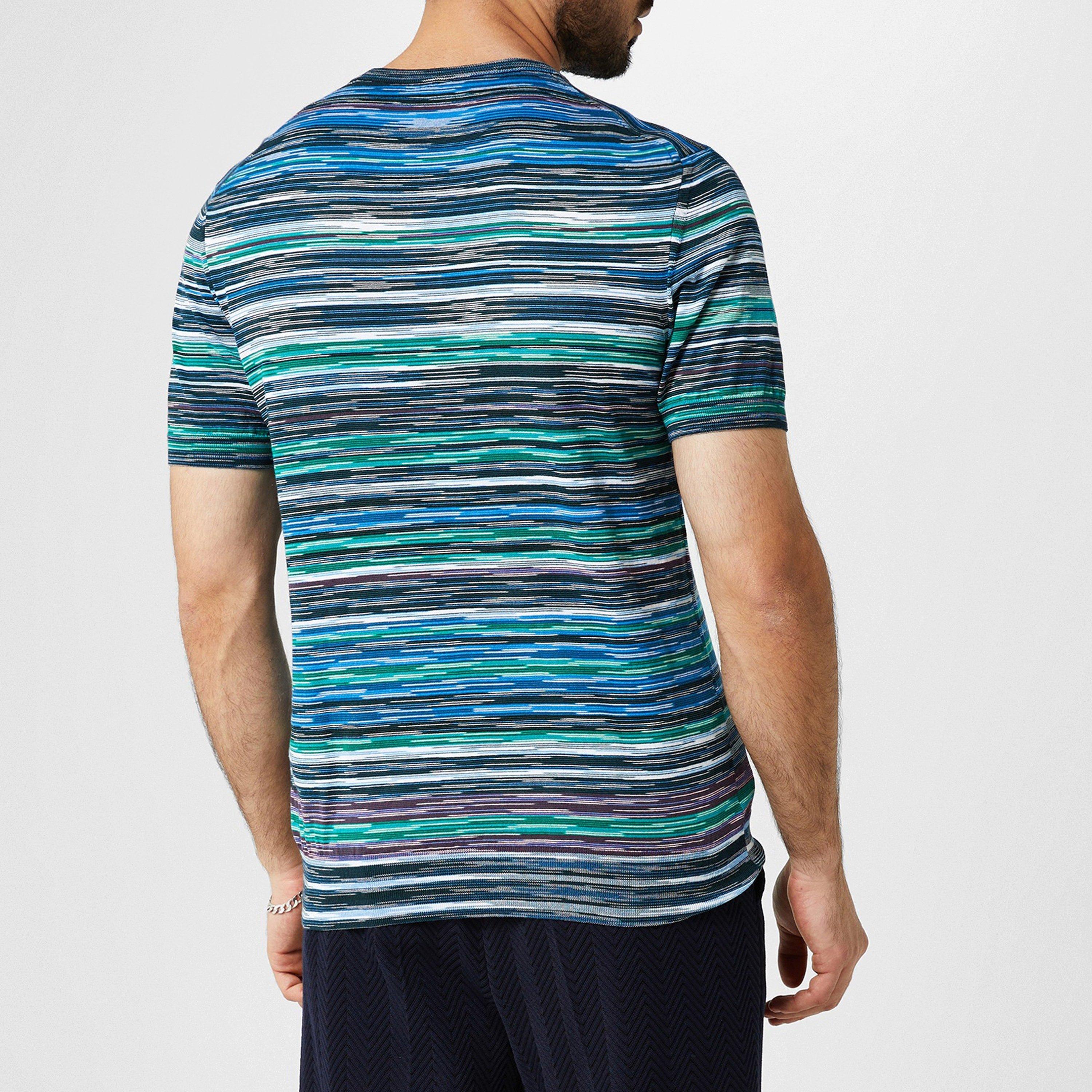 Blue - Missoni - Striped Crew T-Shirt - 2