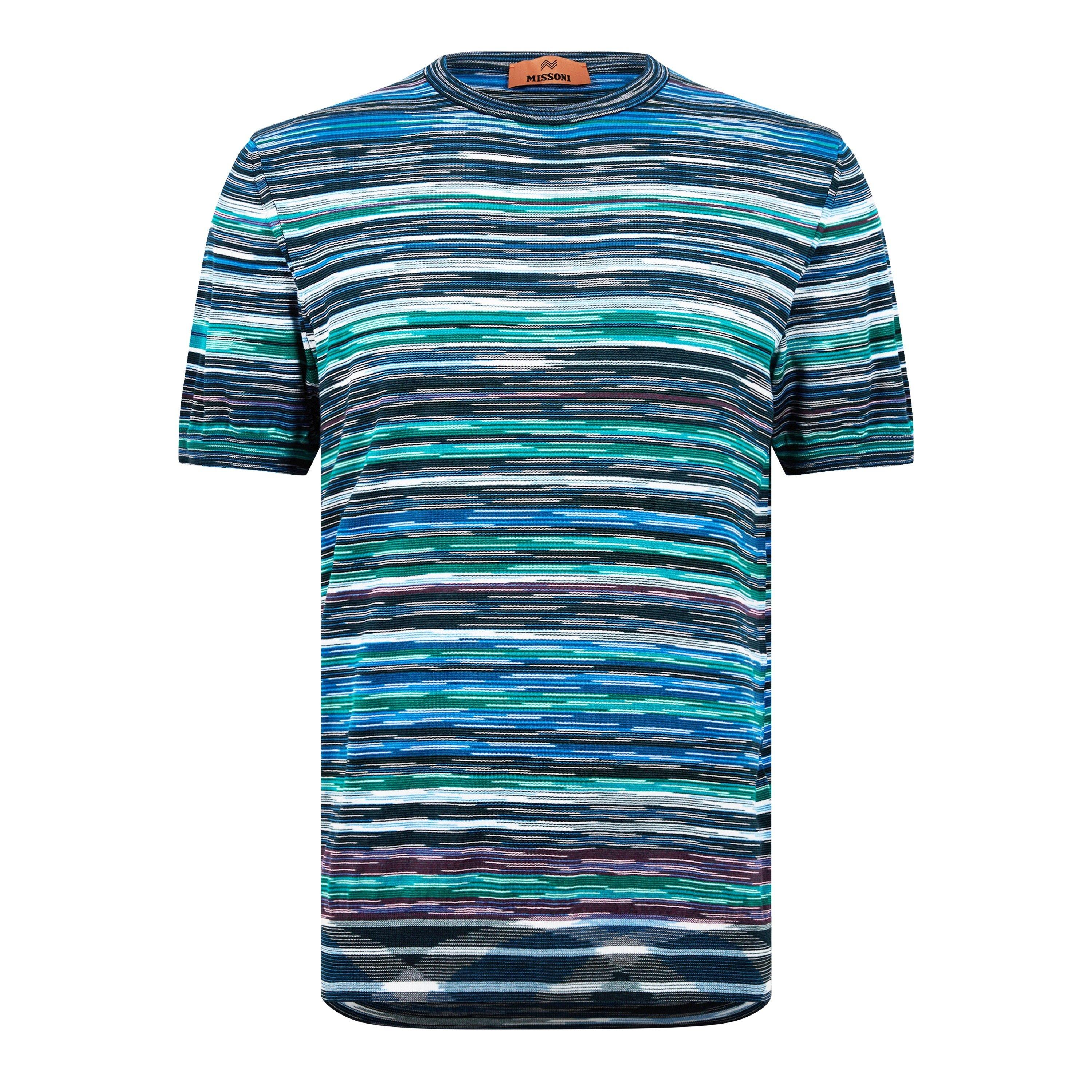 Blue - Missoni - Striped Crew T-Shirt - 5