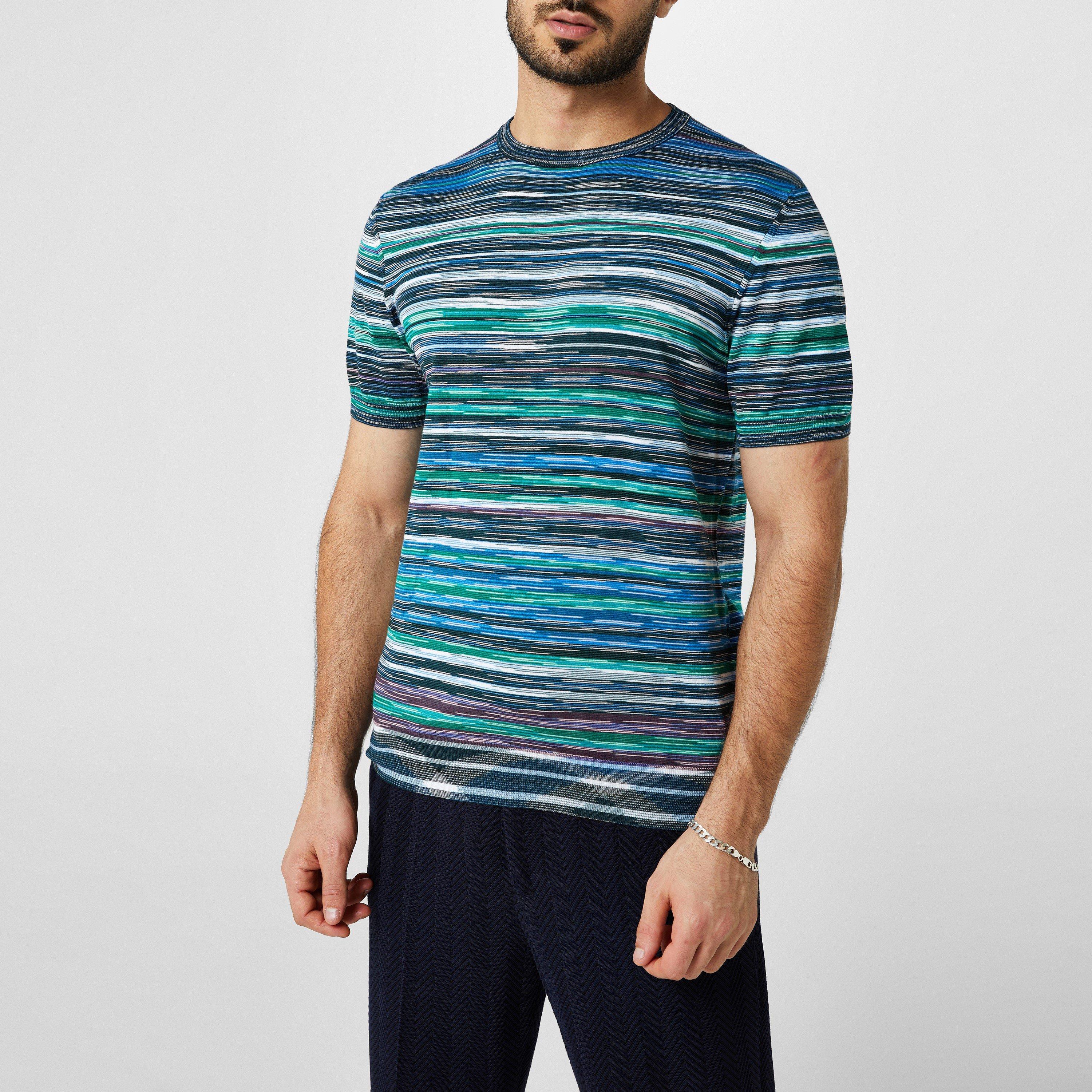 Blue - Missoni - Striped Crew T-Shirt - 3
