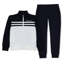 Moncler Navy Blue And Ivory Stripe Tracksuit Boys