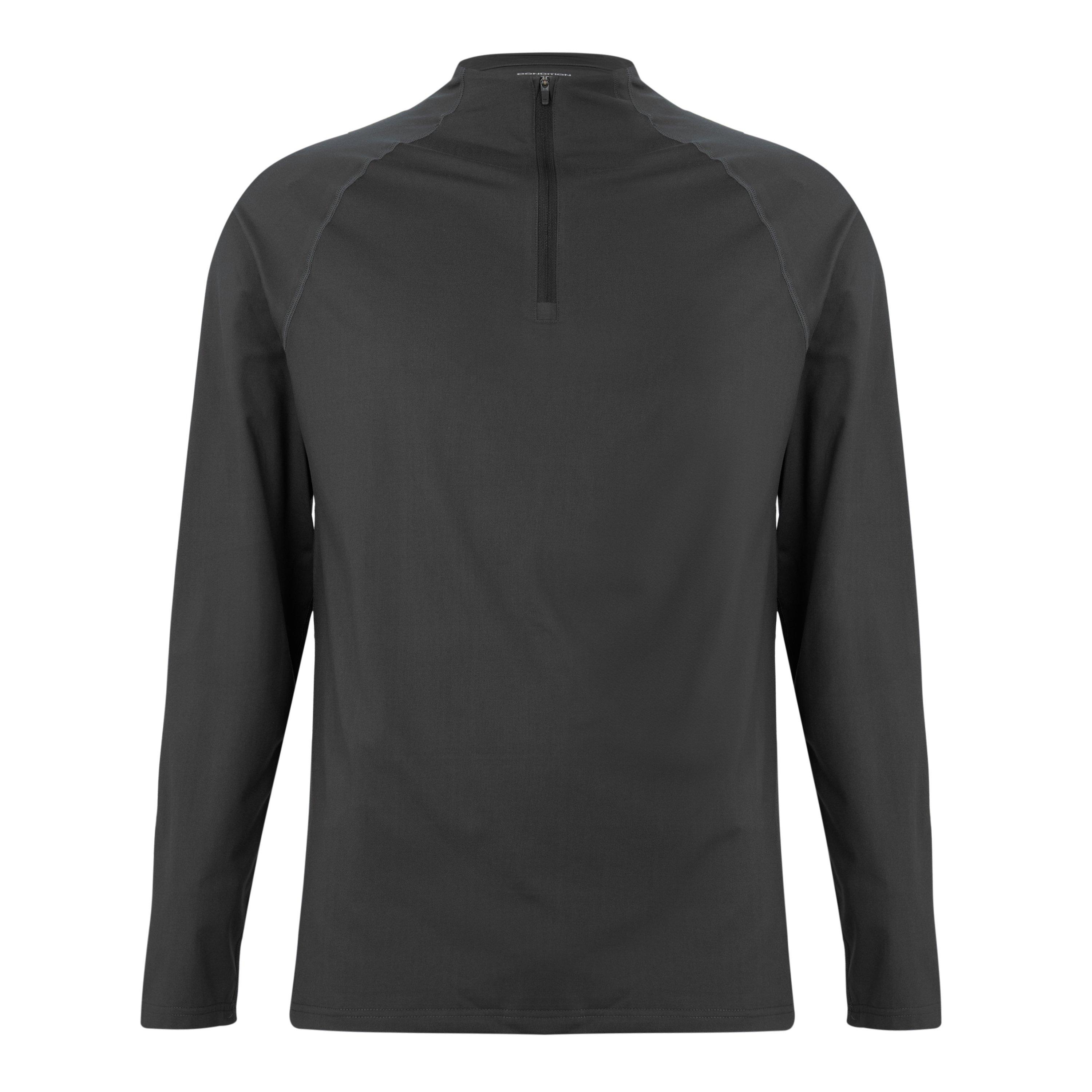 DARK GREY - Condition - Men's Long-Sleeve 1/4 Zip T-Shirt - 1