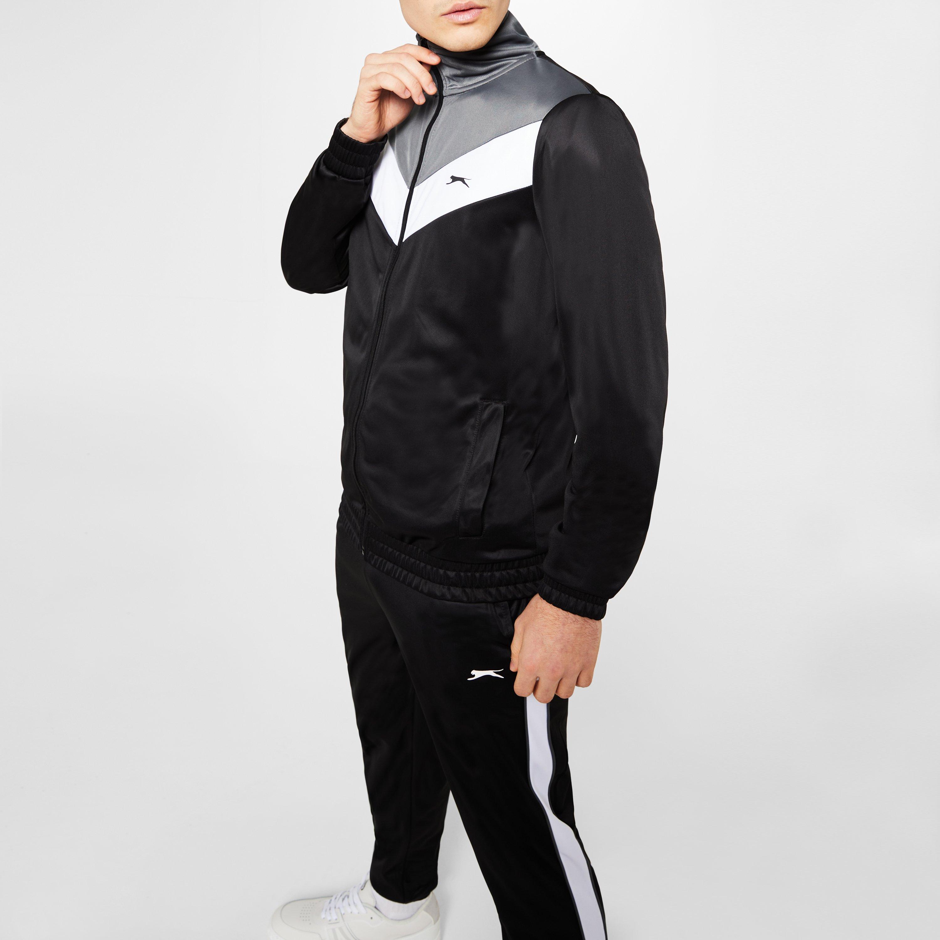 Sort/Grå/Hvid - Slazenger - Polyester Tracksuit Mens - 5
