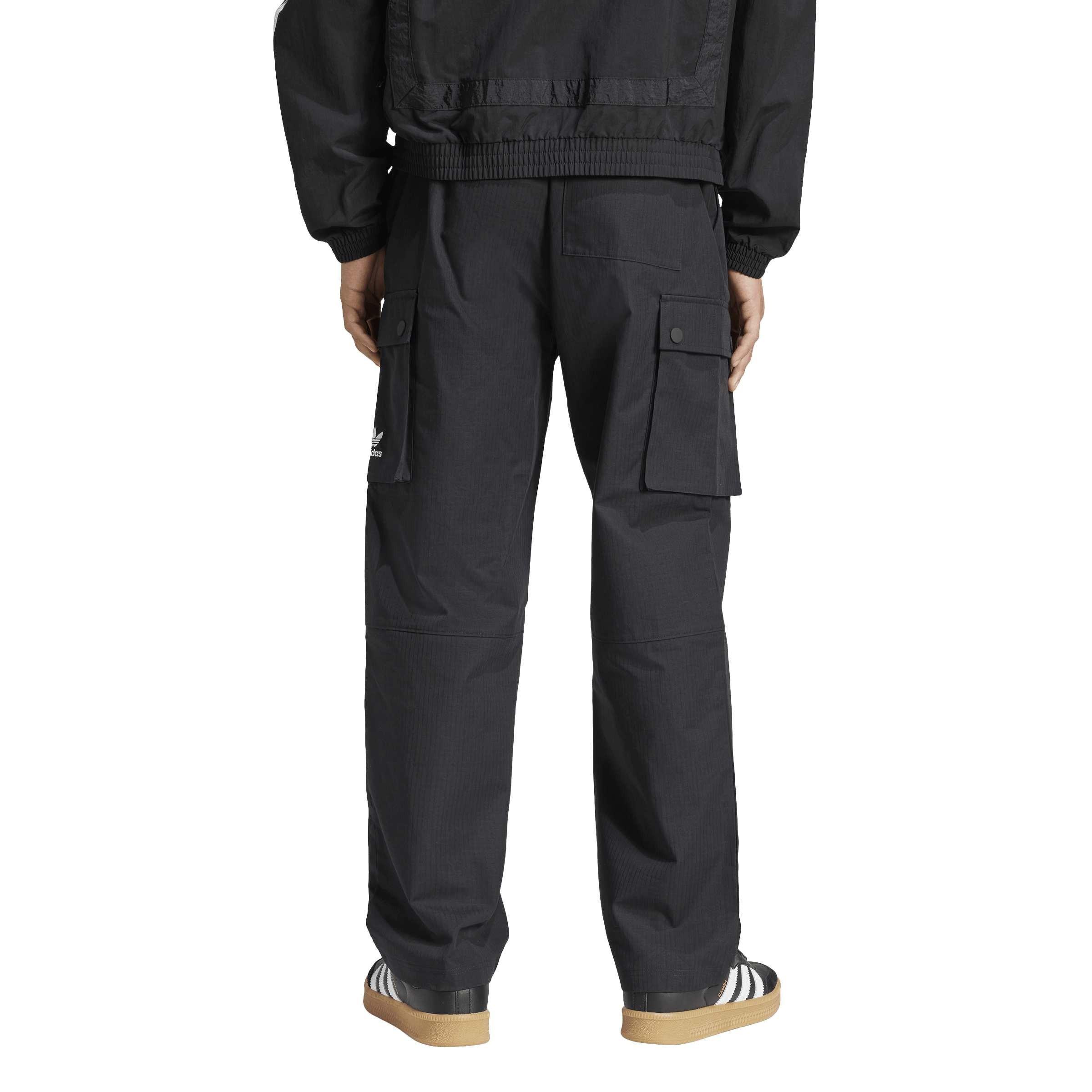 Black - adidas - Men's Script Cargo Tracksuit Bottom - 3