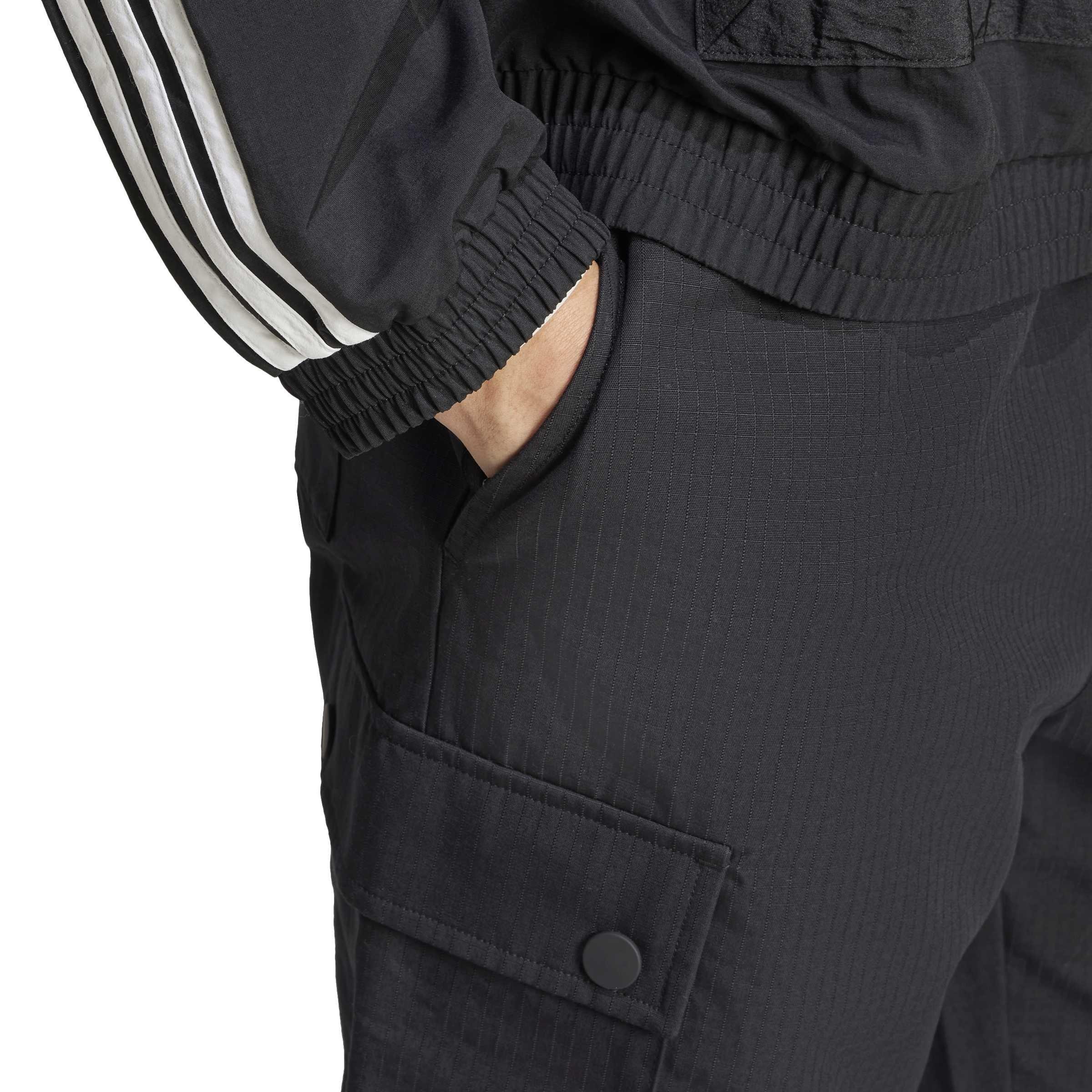 Black - adidas - Men's Script Cargo Tracksuit Bottom - 5