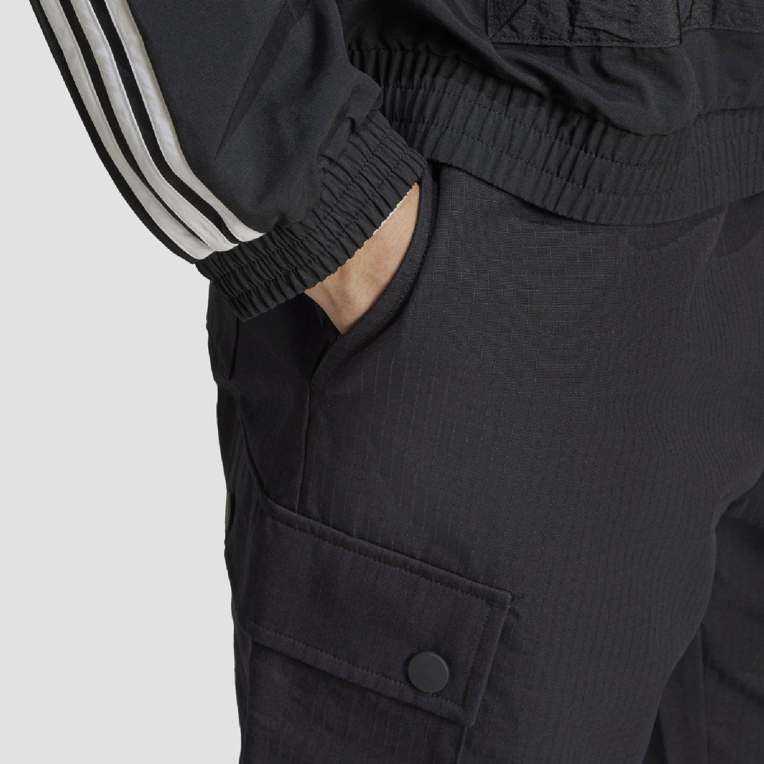 Black - adidas - Men's Script Cargo Tracksuit Bottom - 6