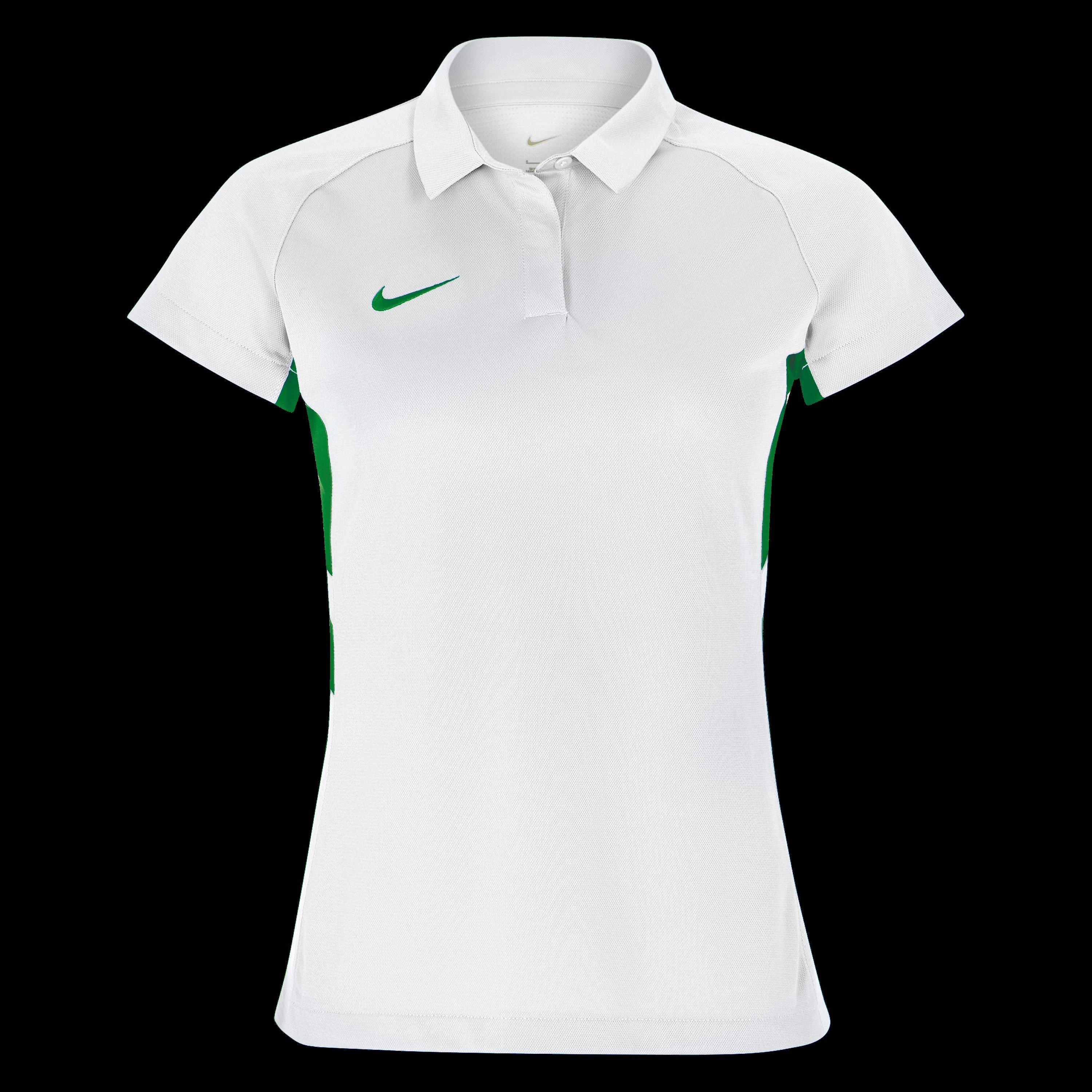 Nike Women's Hockey Polo Shirt - Wht/Pine Green - 10 (S)