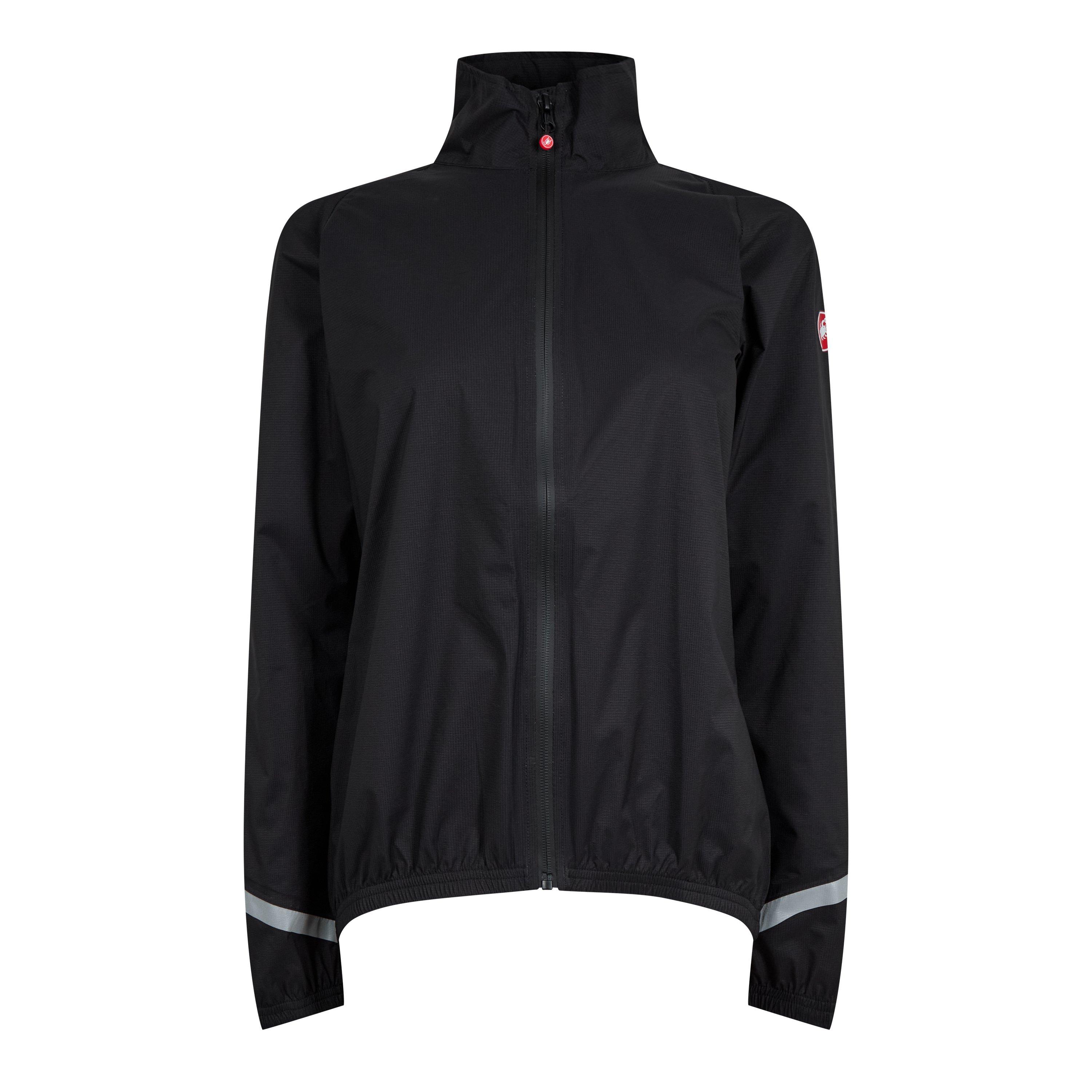 Castelli Women's Windproof Water-Resistant Reflective Performance Cycling Jacket - Light Black - 12 (M)