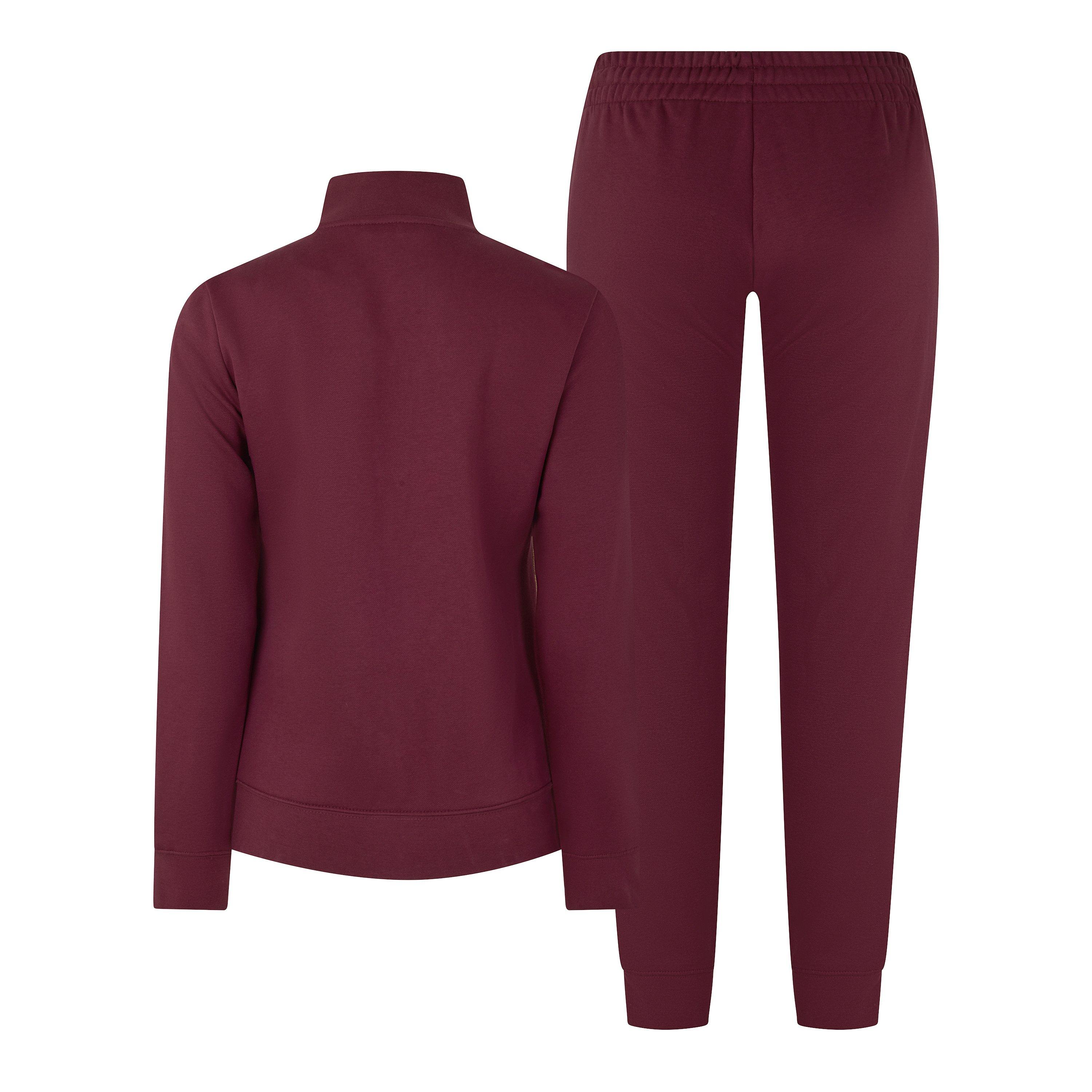 Ruby Shimmer - Puma - Women's Textured Foil Logo Full Zip Fleece Tracksuit - 2